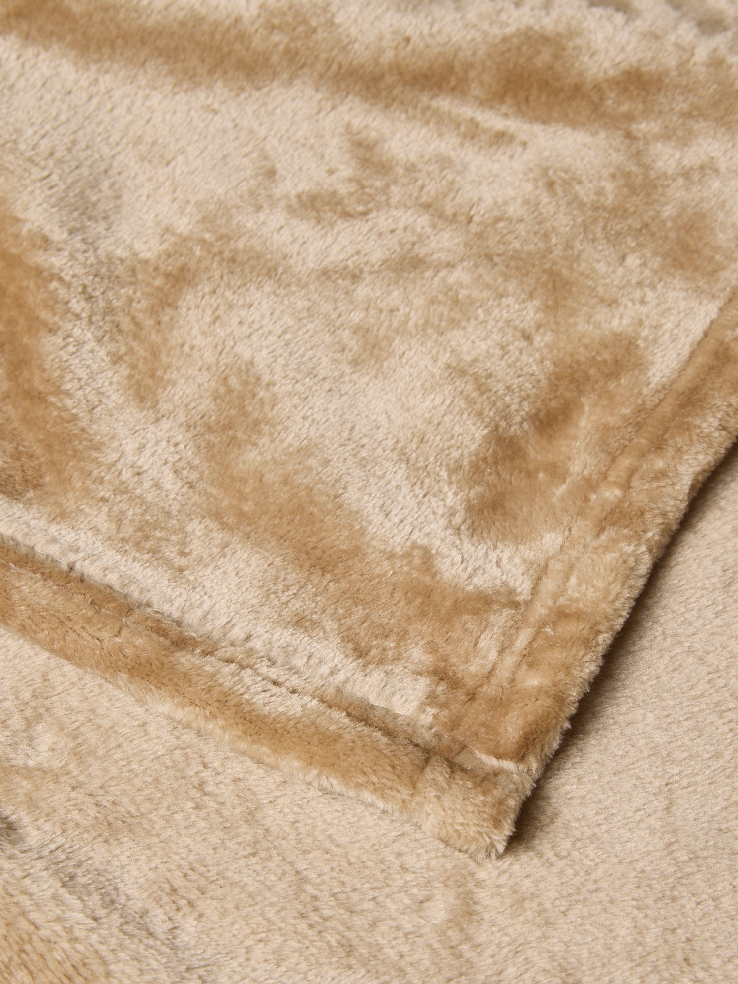 Maxi plaid in pile tinta unita, Beige, large image number 1