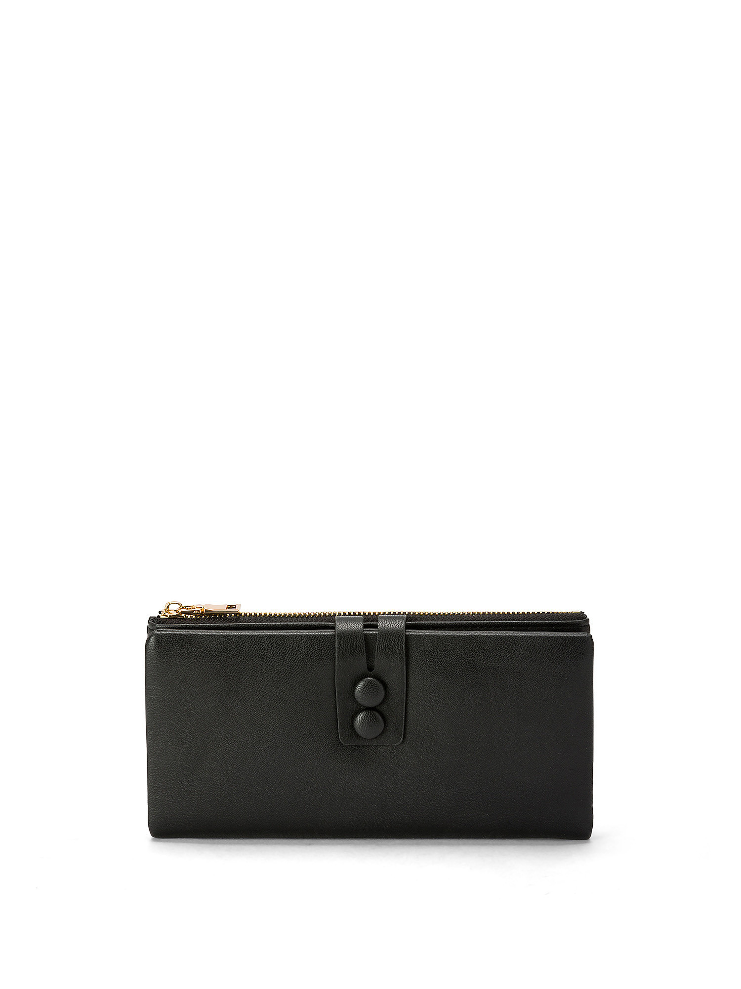 Koan - Faux leather wallet with motif, Black, large image number 0