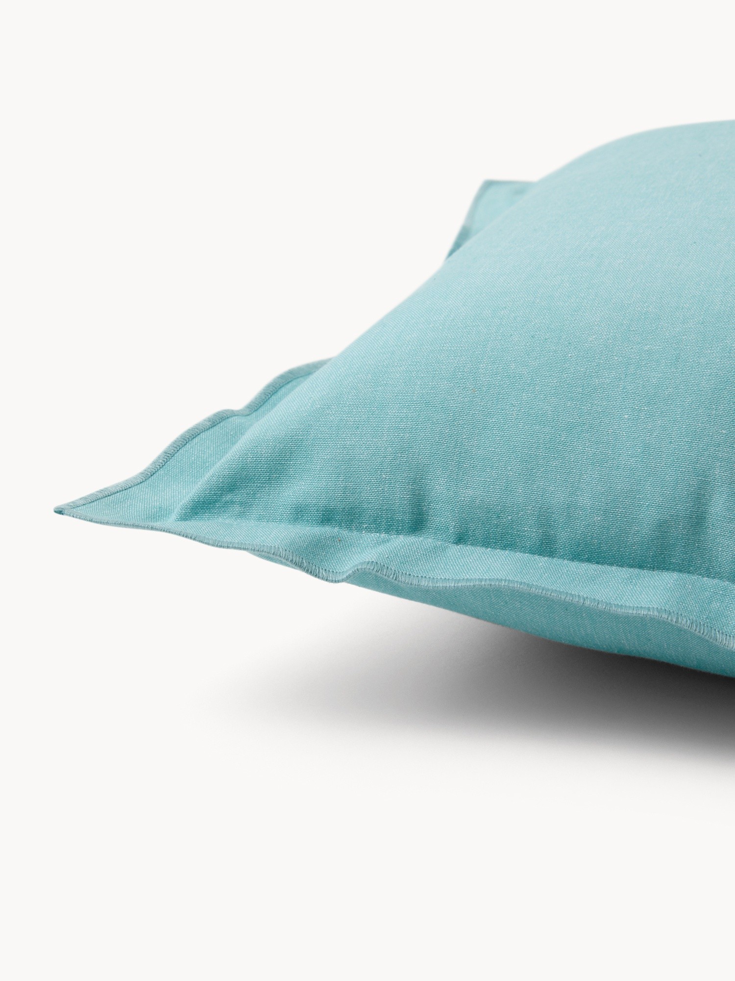Chambray Cotton Pillow 45x45cm - Introductory Price, Light Blue, large image number 1