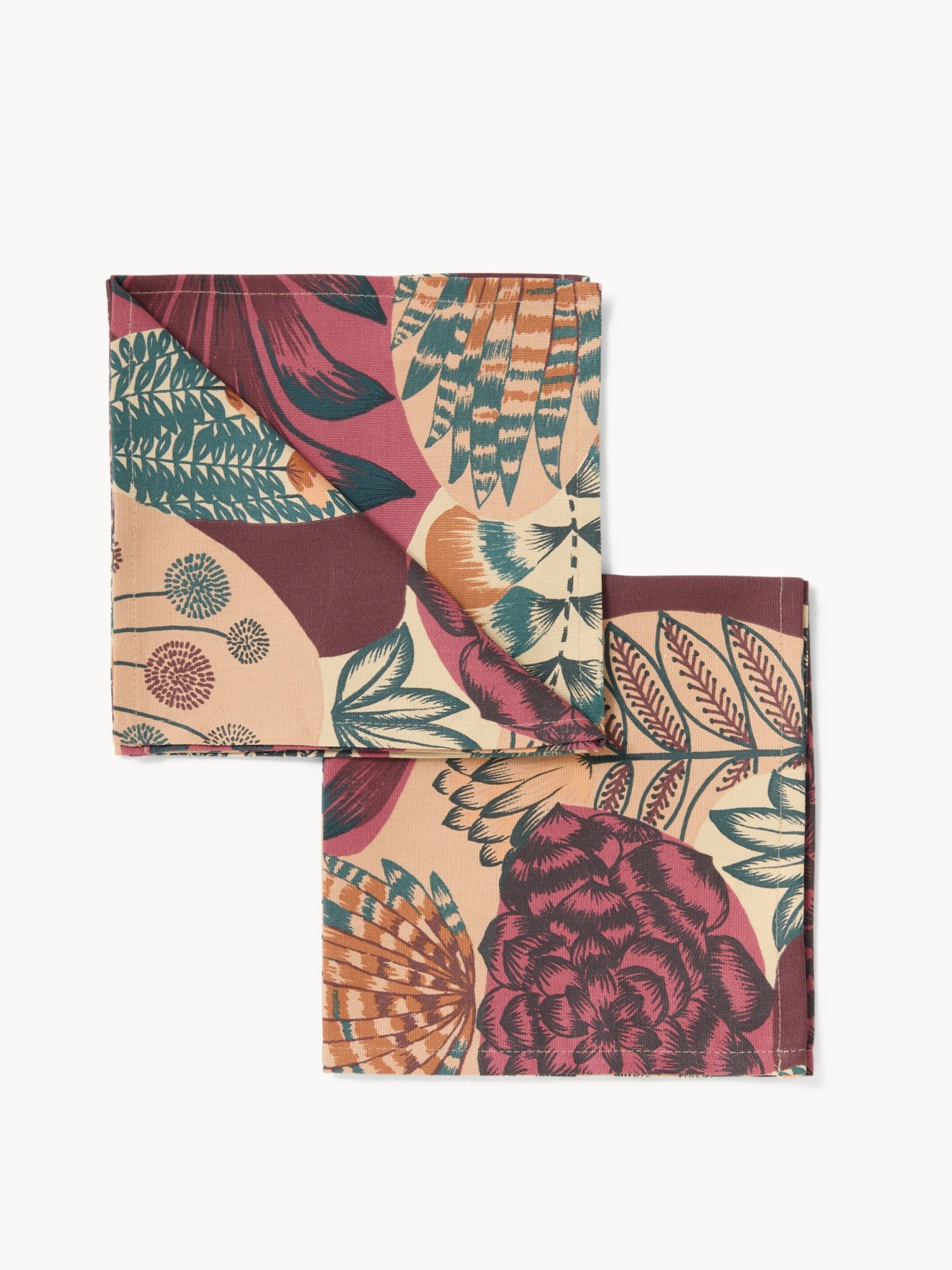 Set of 4 Cotton Panama Napkins with Cactus Print - Discounted Price, Multicolor, large image number 0