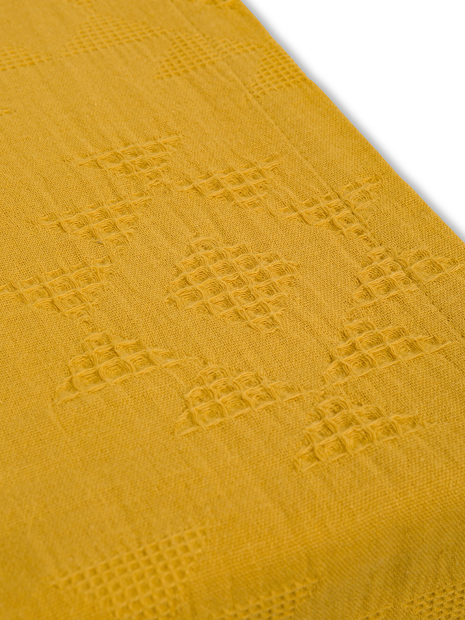 Pure cotton honeycomb runner, Yellow, large image number 1