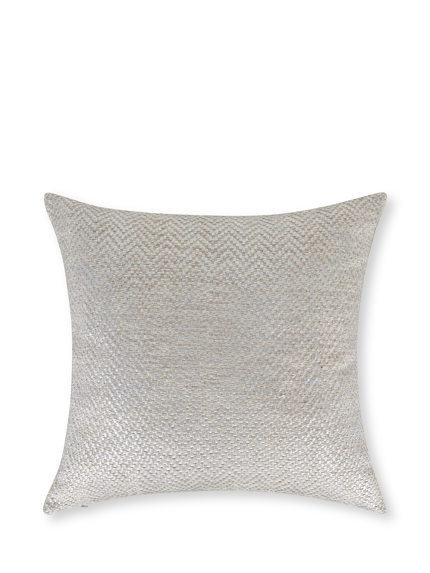 Cushion in jacquard fabric with silver relief pattern 45x45 cm, Silver Grey, large image number 0