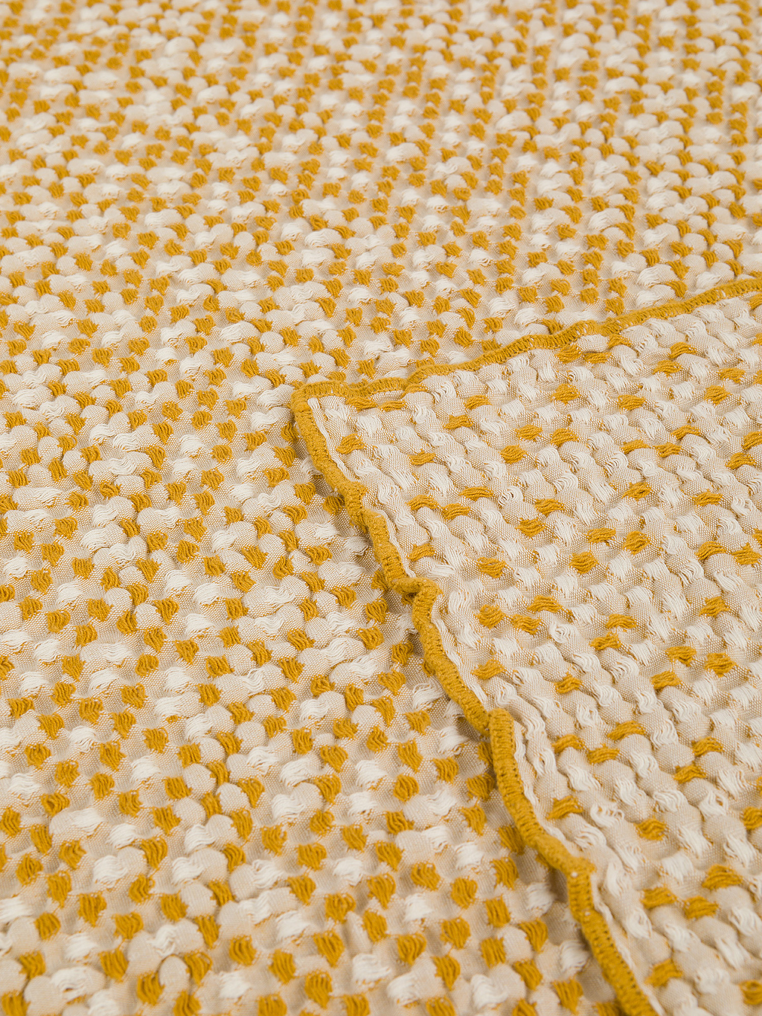 100% stonewashed cotton bedspread, Yellow, large image number 1