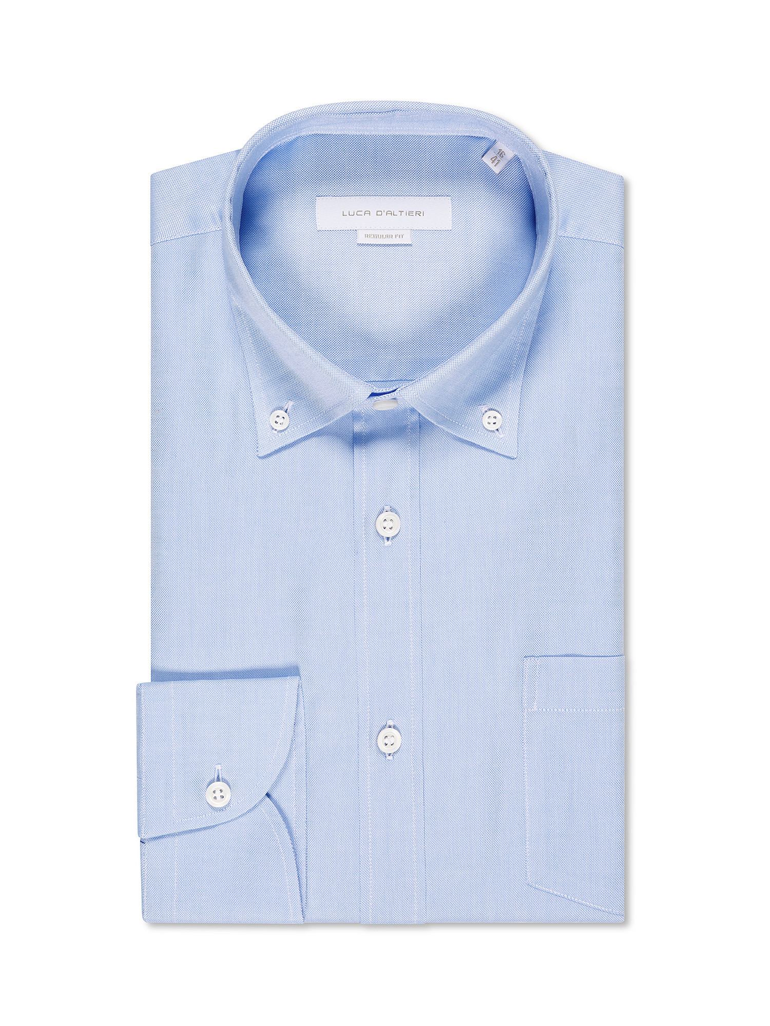Camicia regular fit in puro cotone, Azzurro chiaro, large image number 0