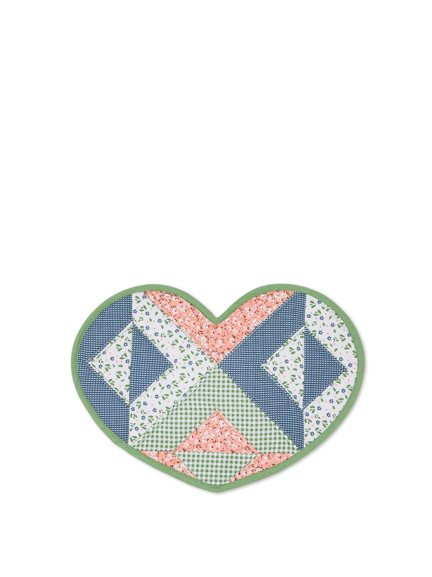 Tovaglietta a cuore in cotone effetto patchwork, Multicolor, large image number 0
