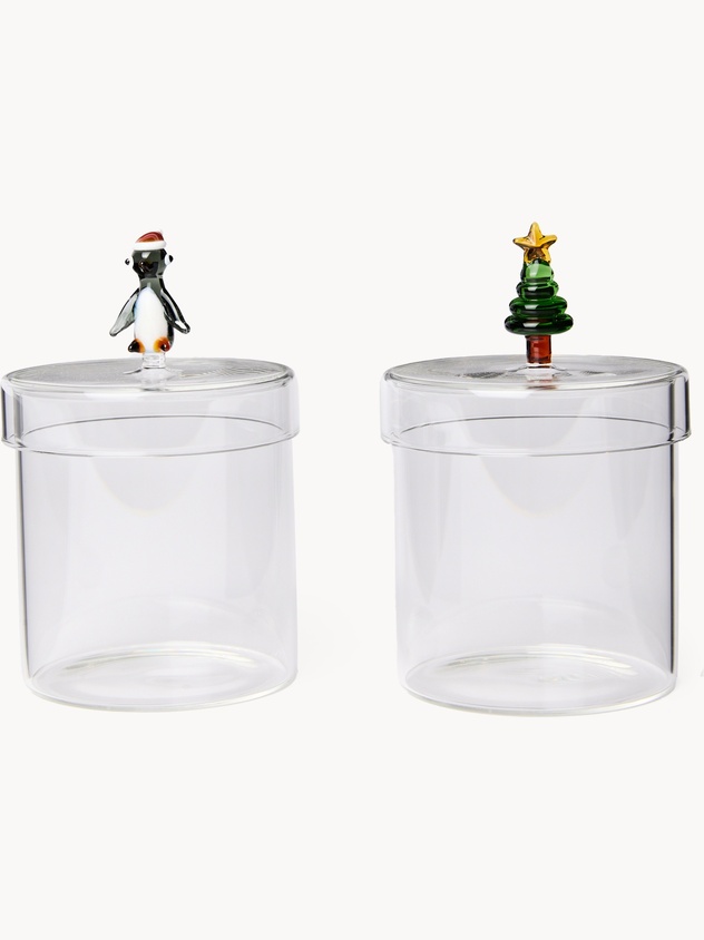 Borosilicate glass jar with a Christmas detail