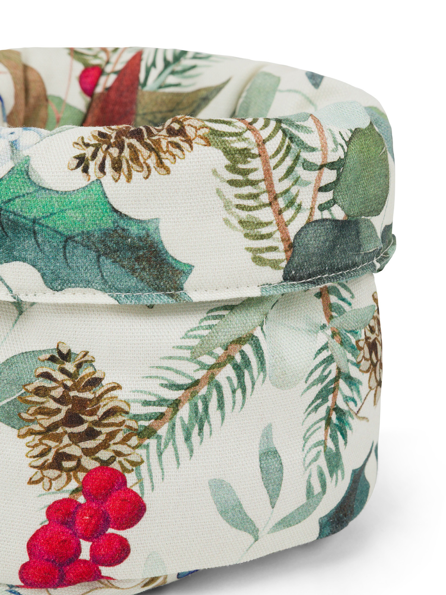 Panama basket in holly cotton, Green, large image number 1