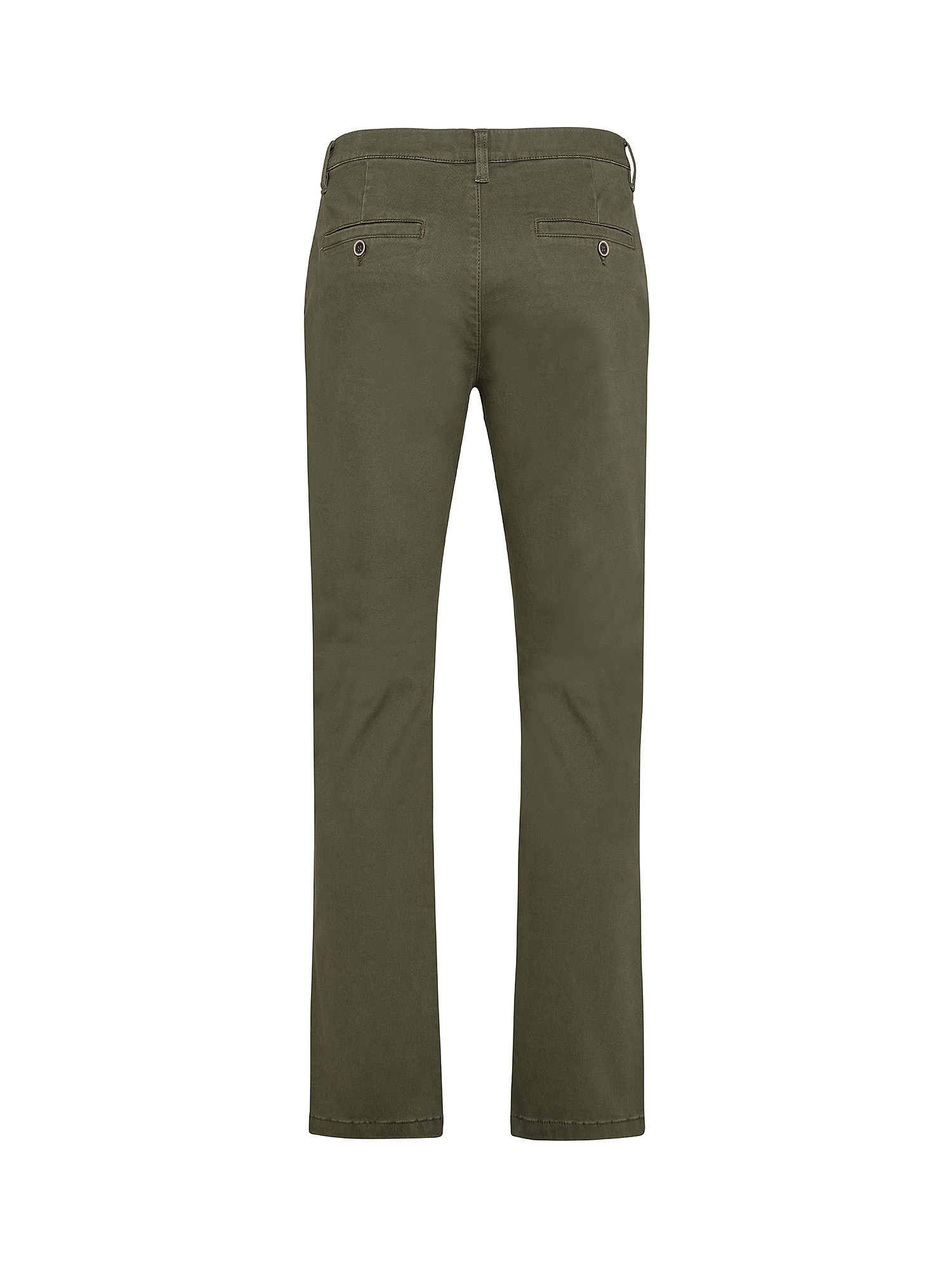 Slim comfort fit trousers in stretch cotton, Olive Green, large image number 1