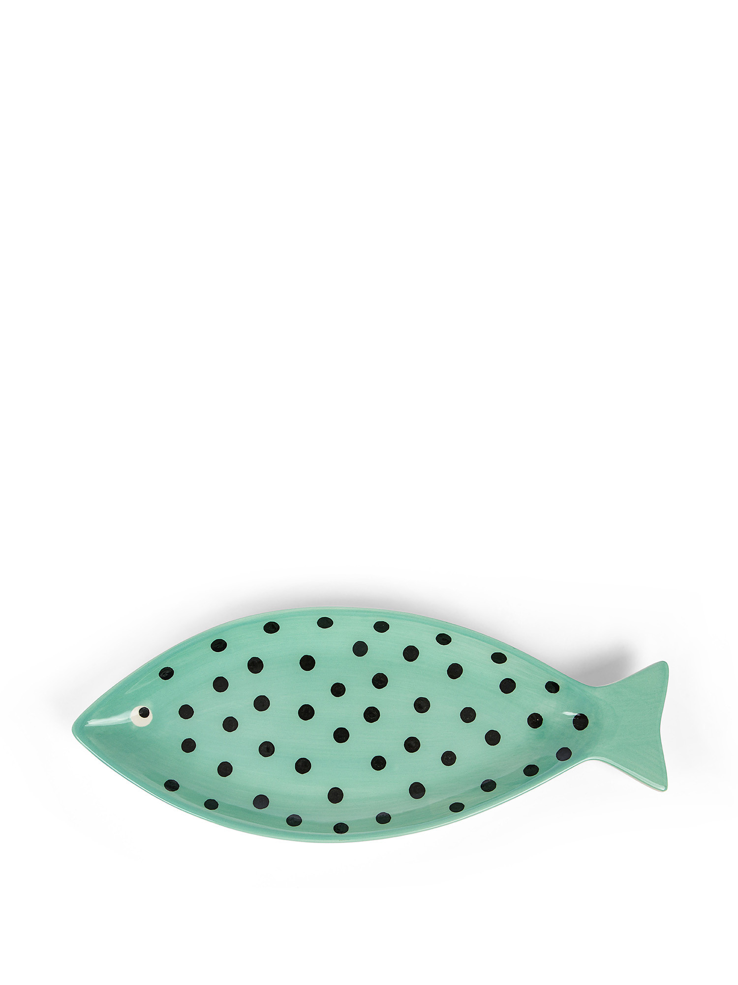 Piatto da portata stoneware a pesce, Verde acqua, large image number 0
