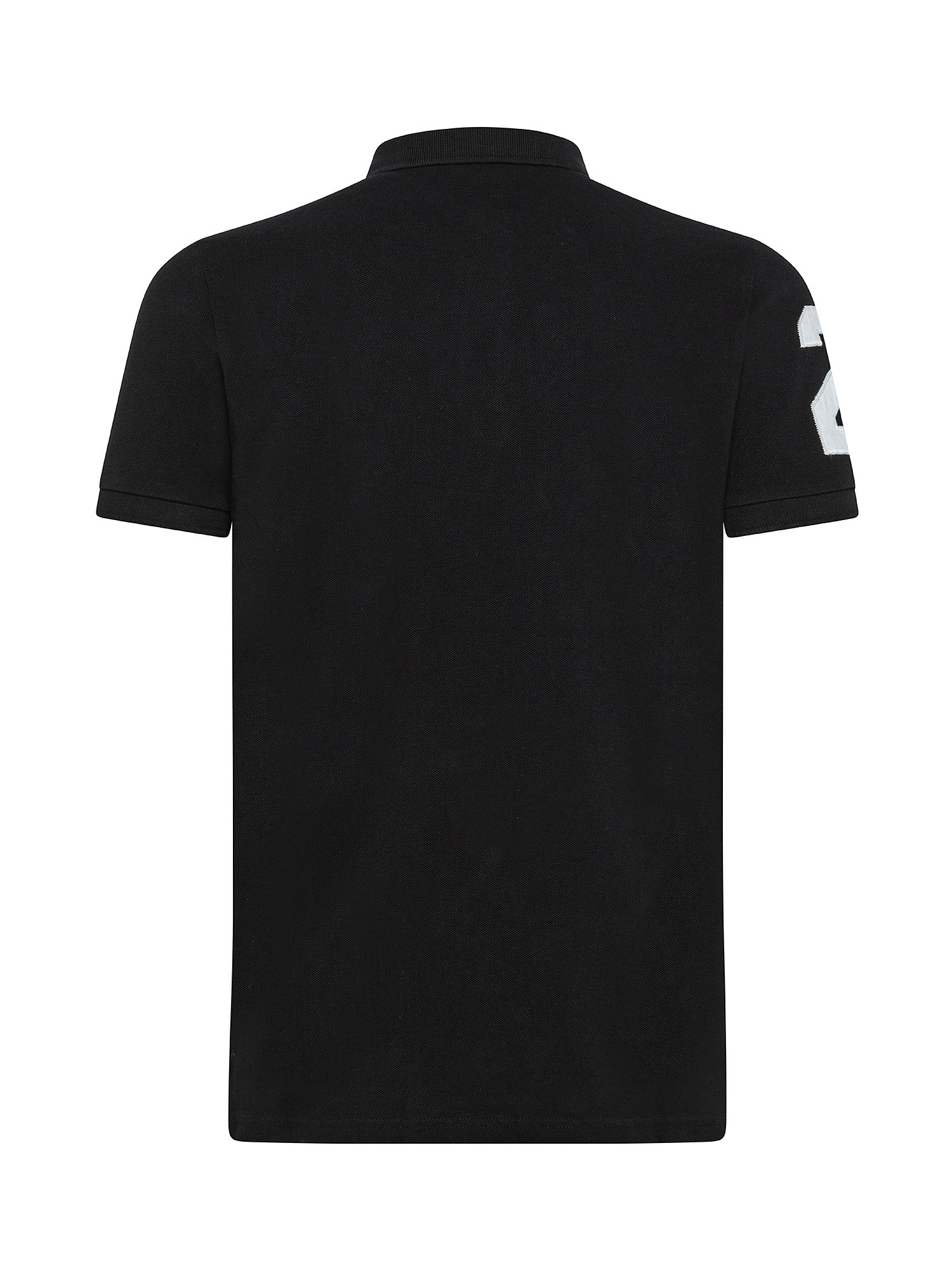 Polo shirt with embroidered graphics, Black, large image number 1