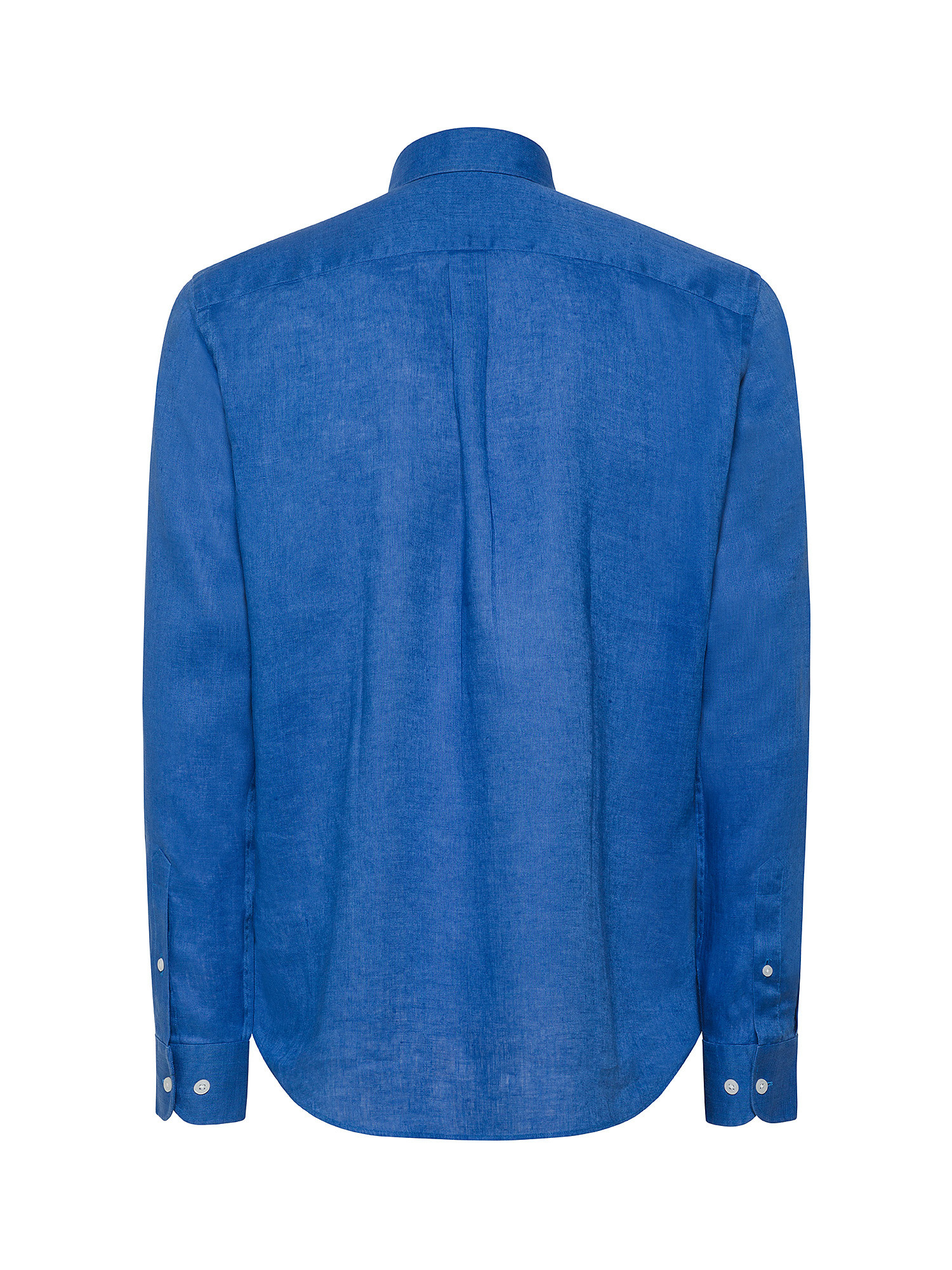 Luca D'Altieri - Camicia tailor fit in puro lino, Blu bluette, large image number 1