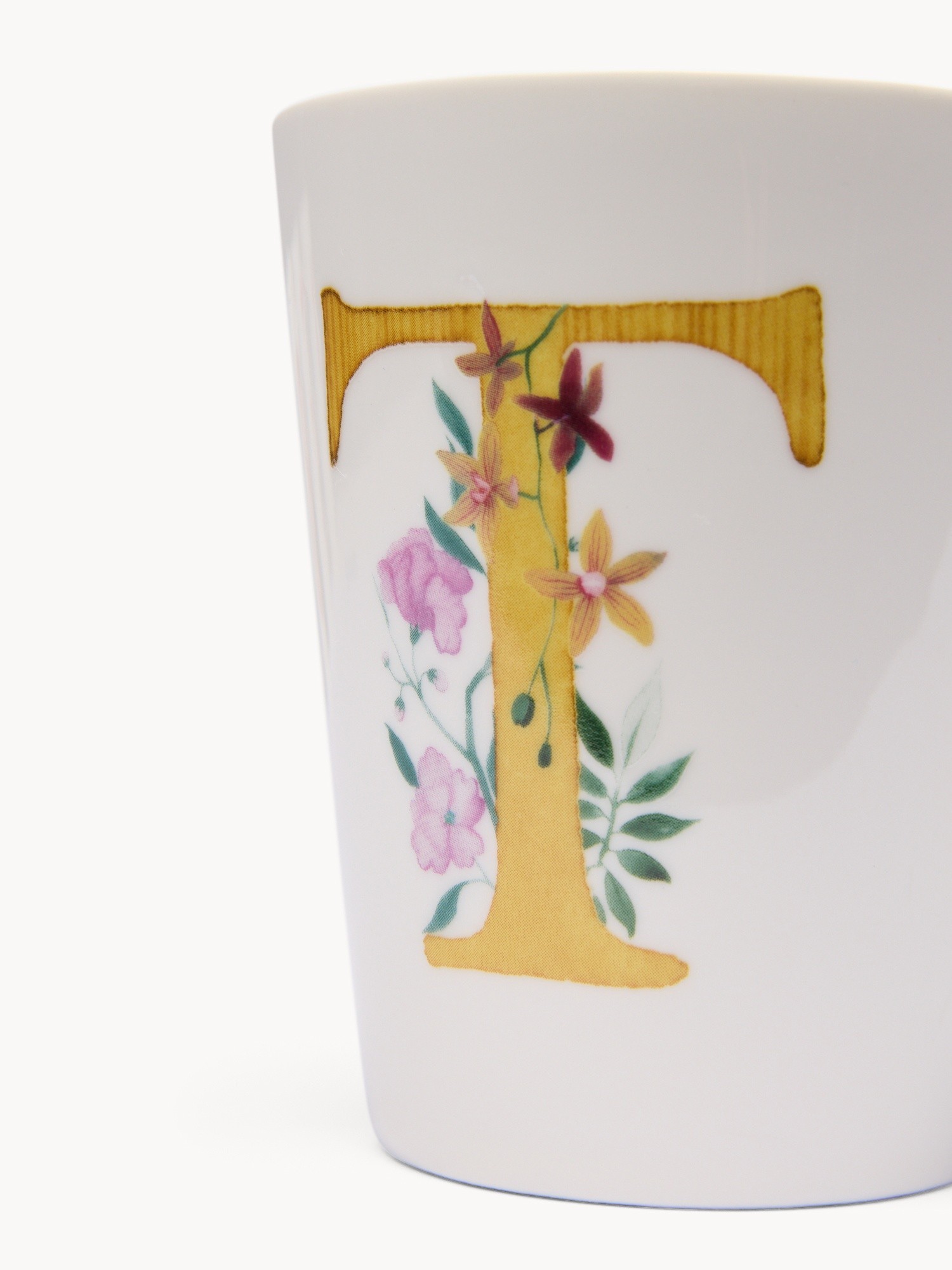 New bone china mug,letter T, White 1, large image number 0