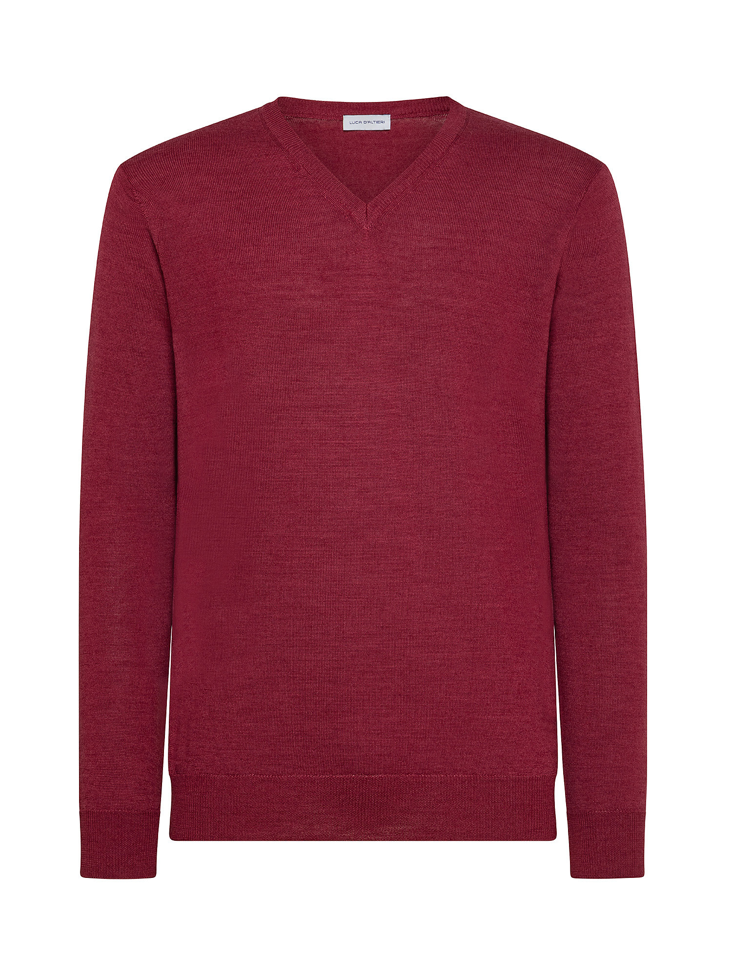 Merino Blend V-neck sweater - Machine washable, Red Bordeaux, large image number 0