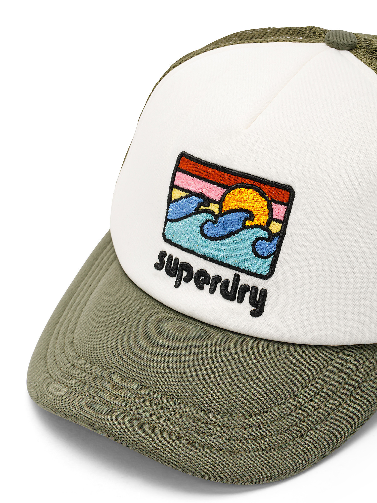 Superdry baseball cap with mesh and logo, Green, large image number 1