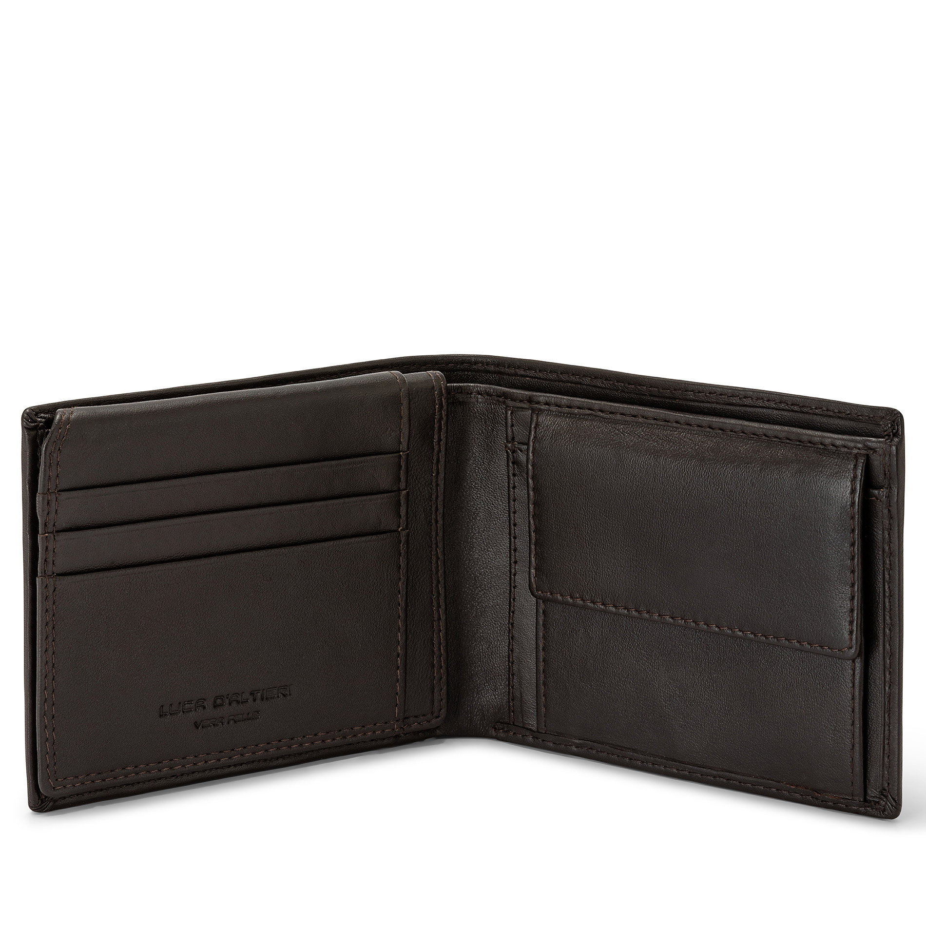 Luca D'Altieri leather wallet, Dark Brown, large image number 2