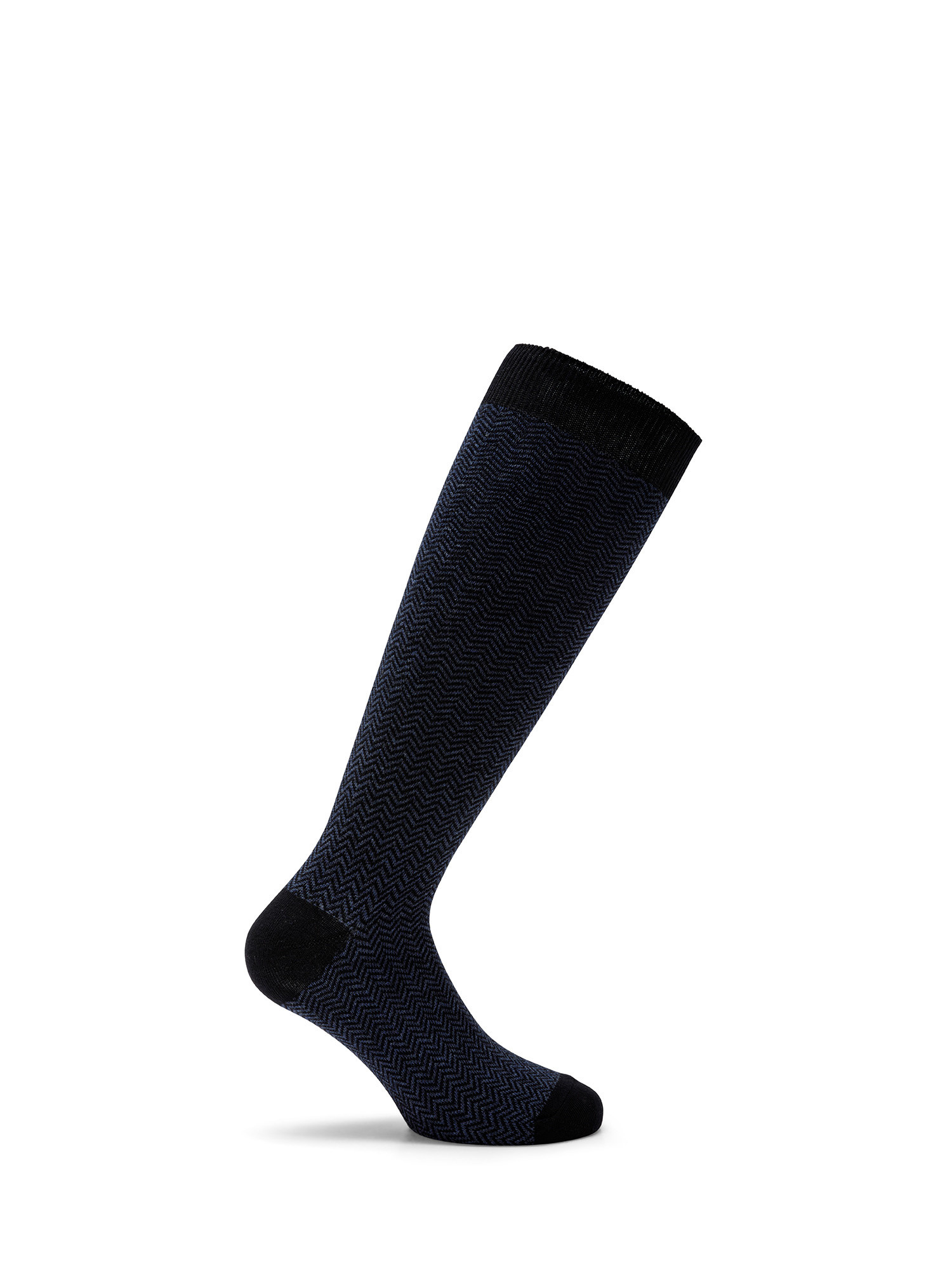 Luca D'Altieri - Set of 3 patterned long socks, Dark Blue, large image number 1