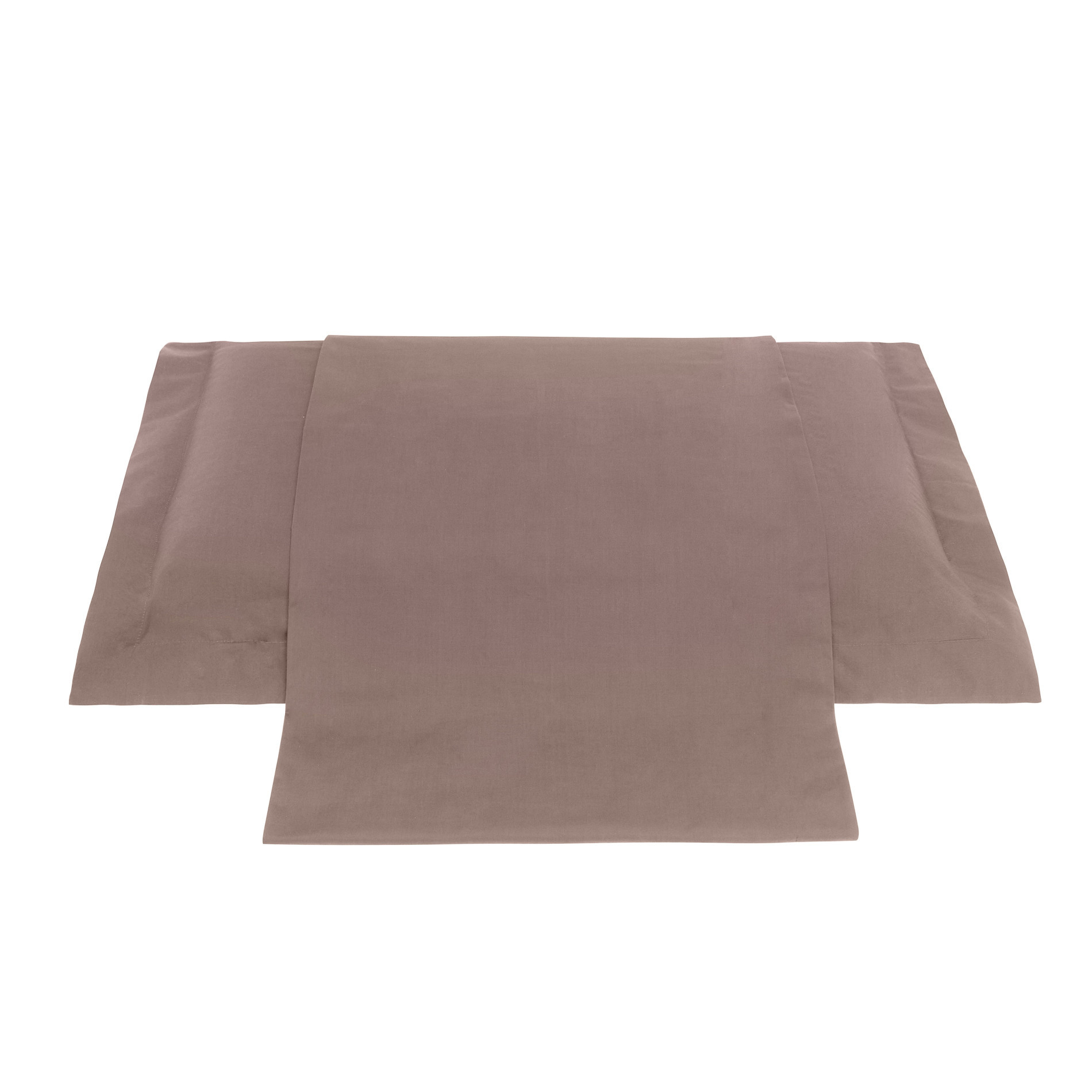 Zefiro solid cover duvet cover in percale., Dark Brown, large image number 0