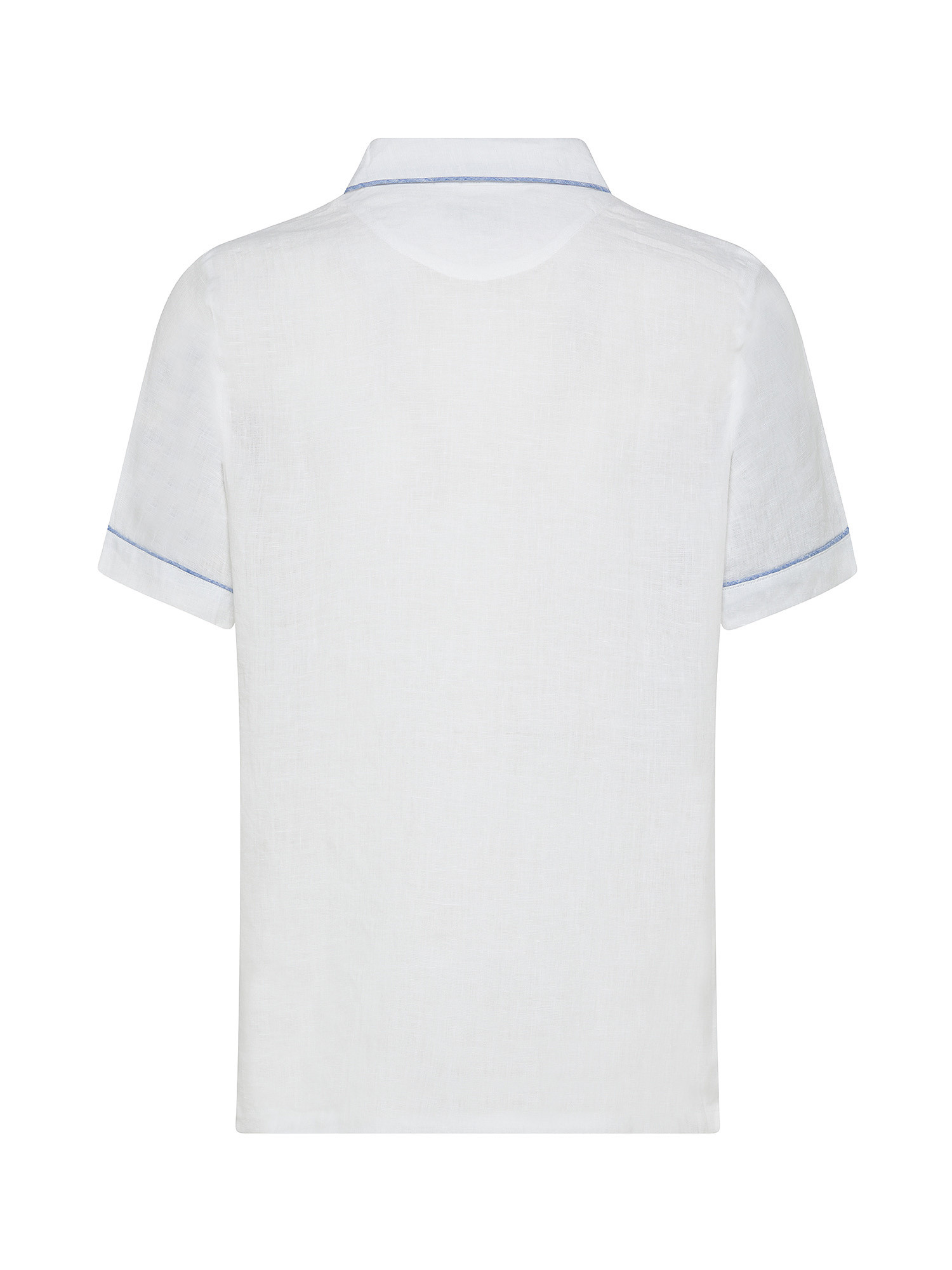 Solid color 100% linen pajama jacket, White, large image number 1