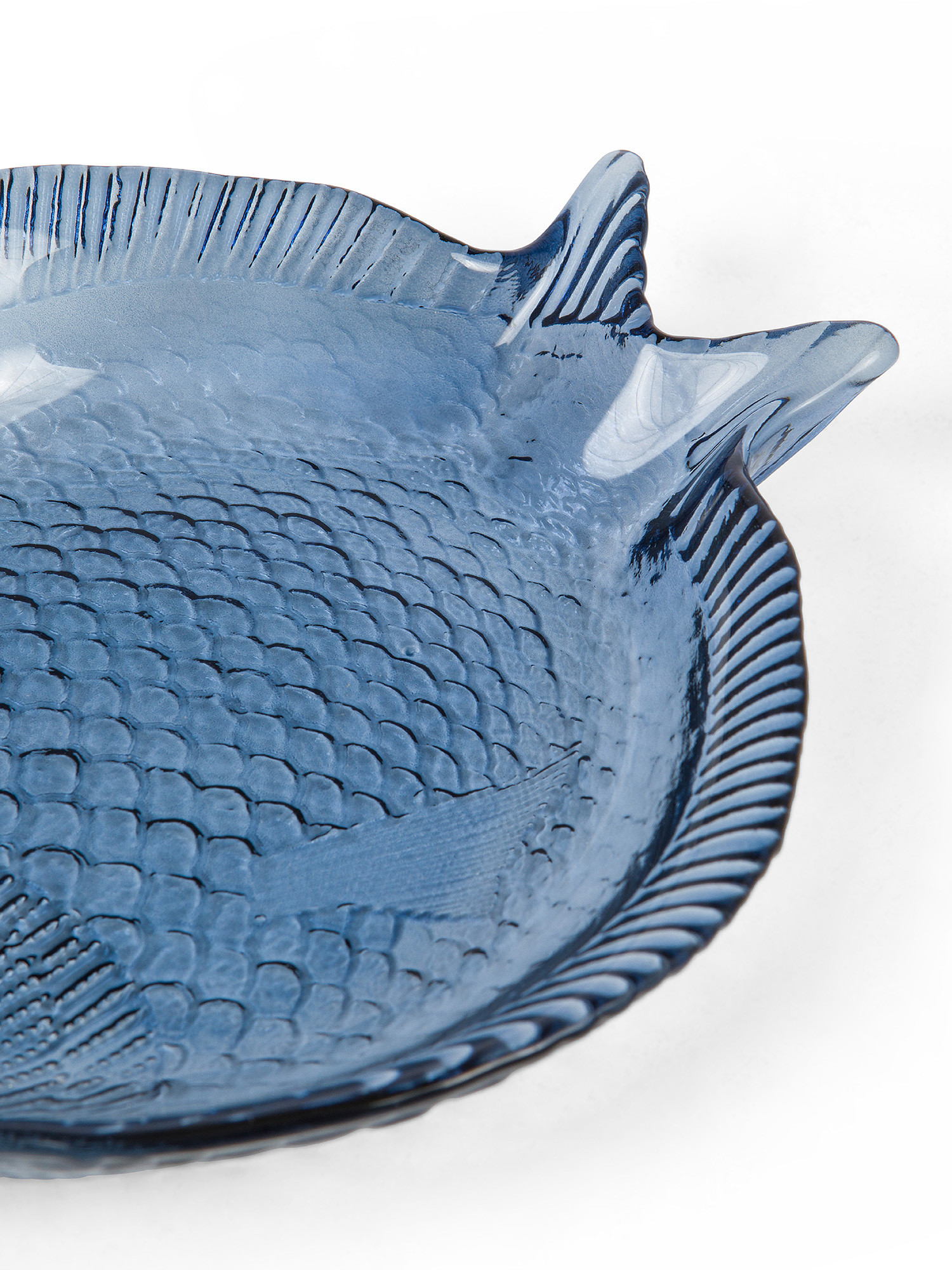 Glass fish saucer, Blue, large image number 1