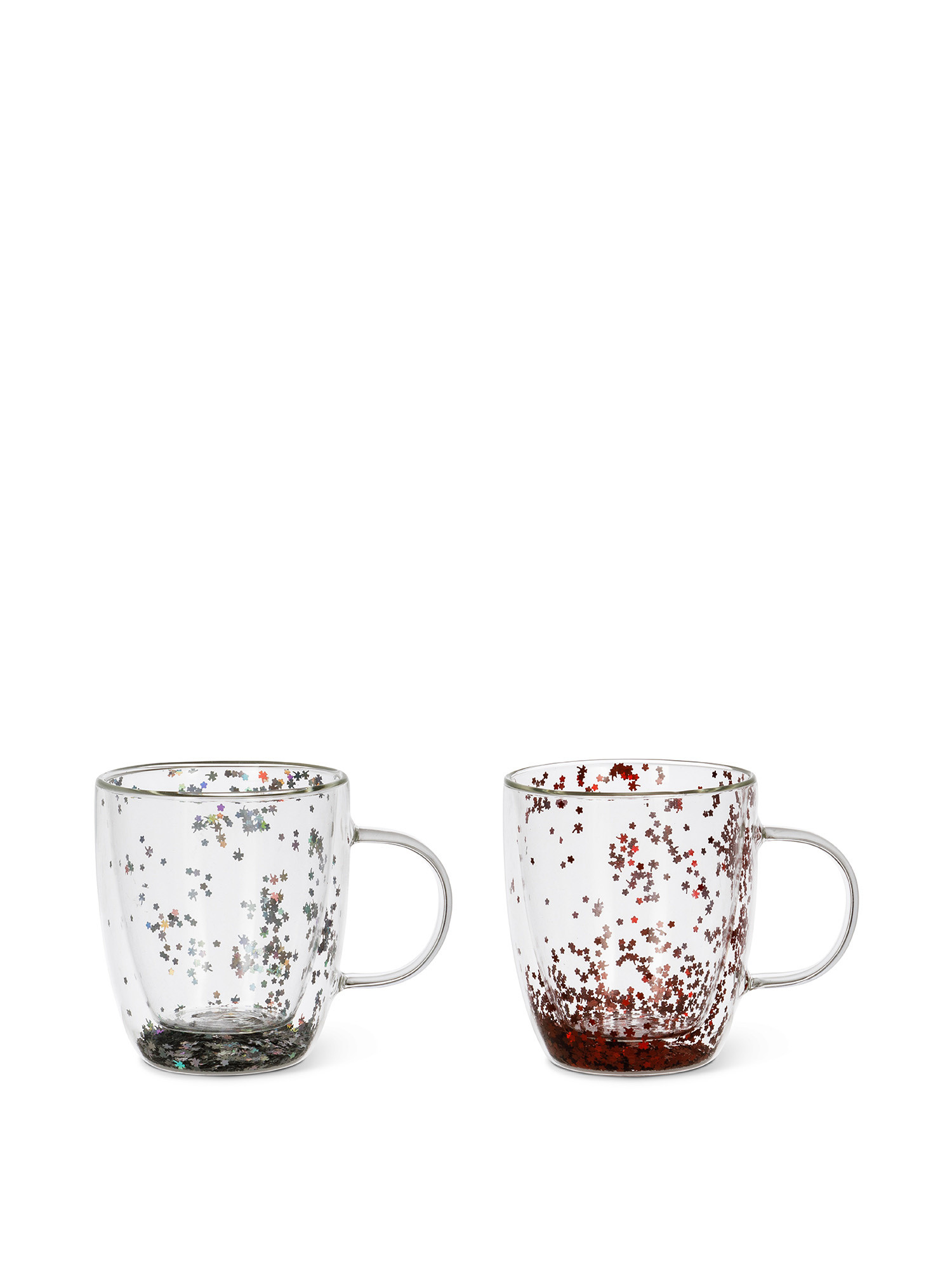 Mug in vetro con glitter, Trasparente, large image number 0