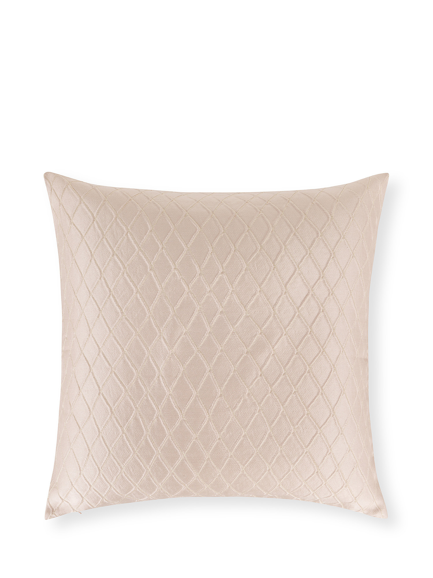 Jacquard cushion with rhombus motif 45x45cm, Pink, large image number 0