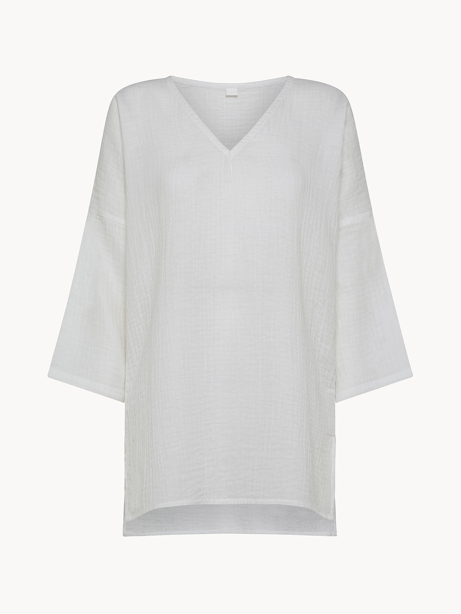 Plain Cotton Muslin Kaftan, White, large image number 0
