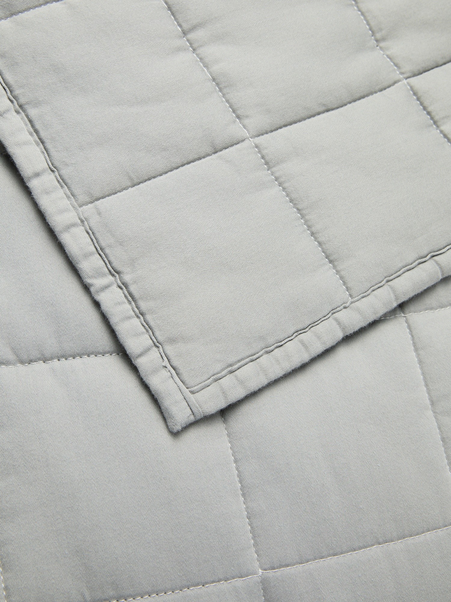 Solid-Color Cotton Sateen Quilt - Discounted Price, Grey, large image number 1