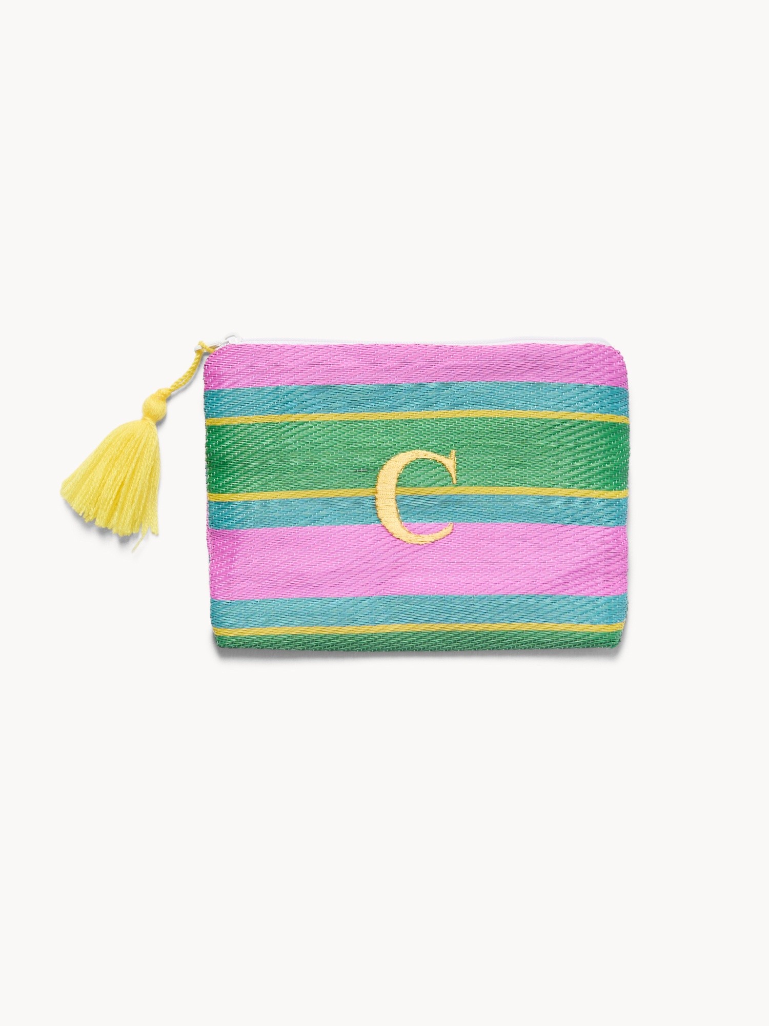 Pochette con lettera ricamata C, Multicolor Lettera C, large image number 0