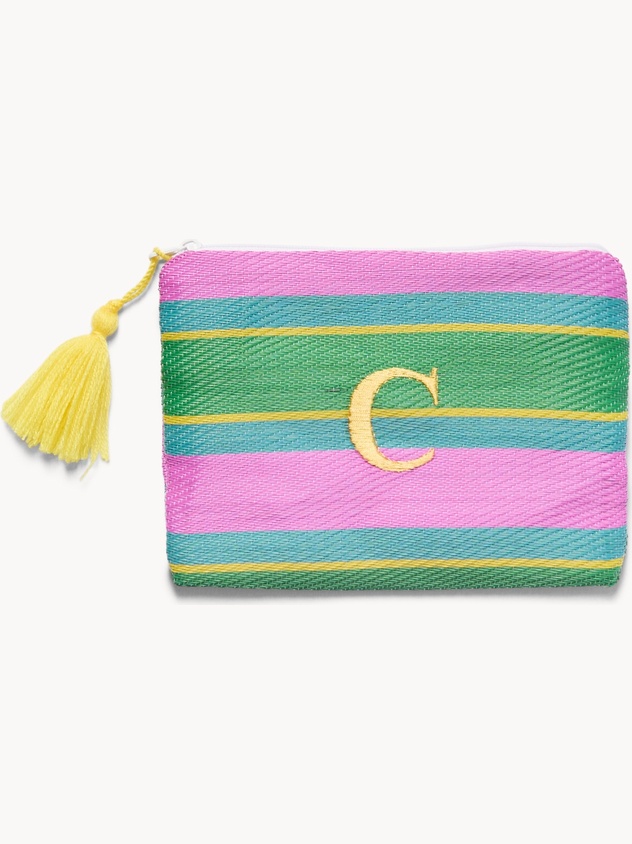 Pochette con lettera ricamata C