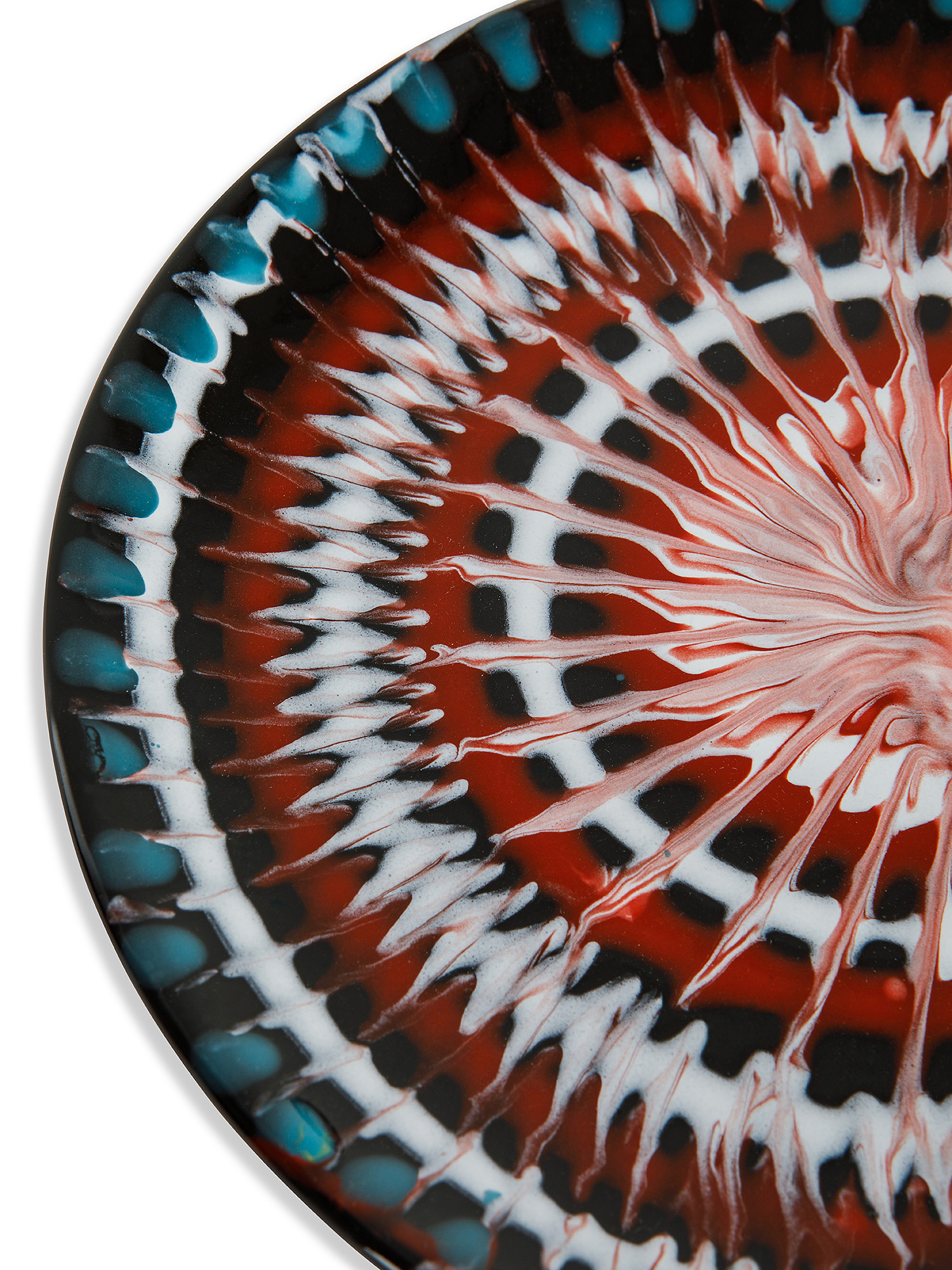 Piatto frutta ceramica di Grottaglie realizzato e dipinto a mano, Multicolor, large image number 2