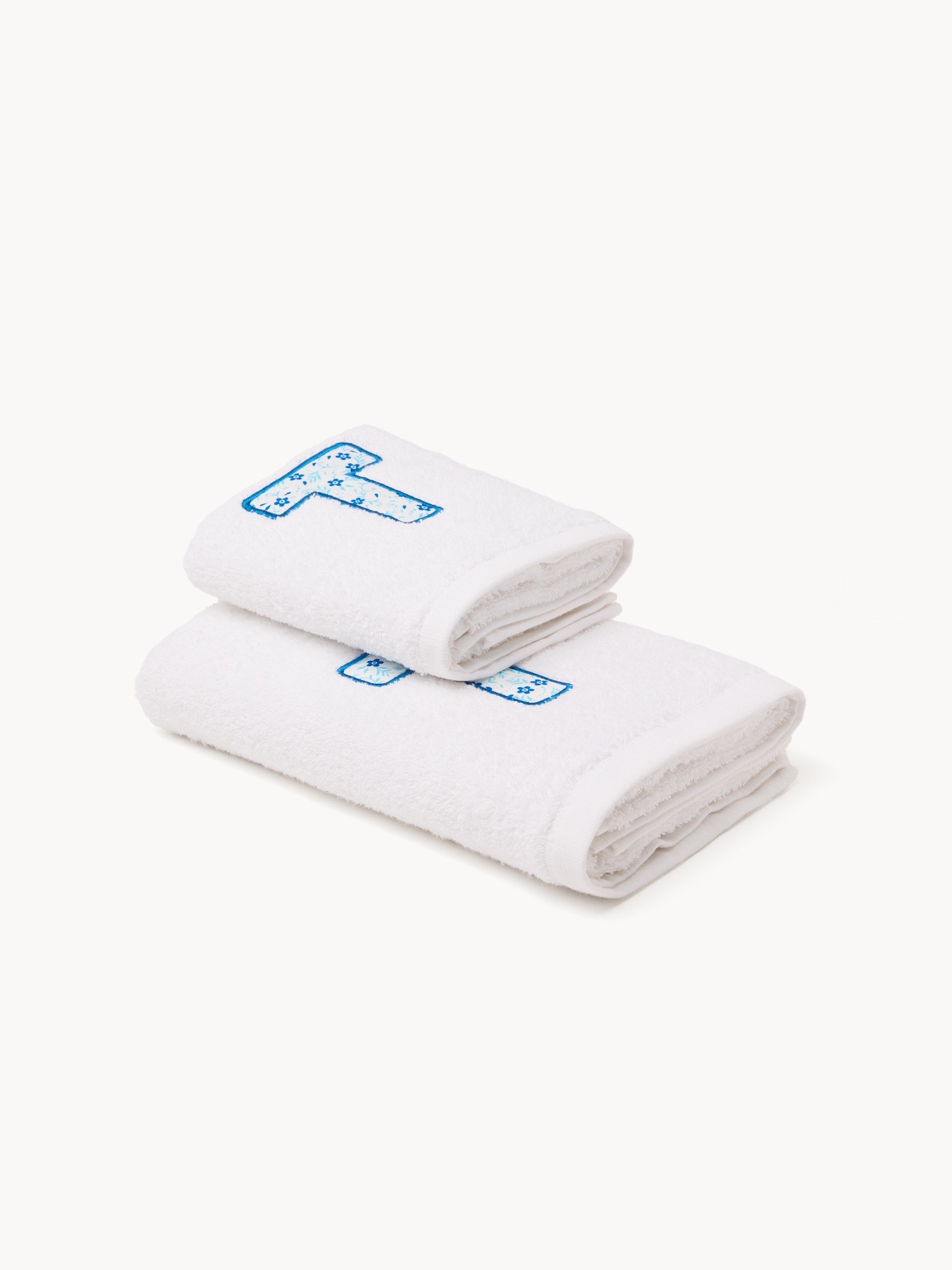 Terry towel set,letter design, White, large image number 0