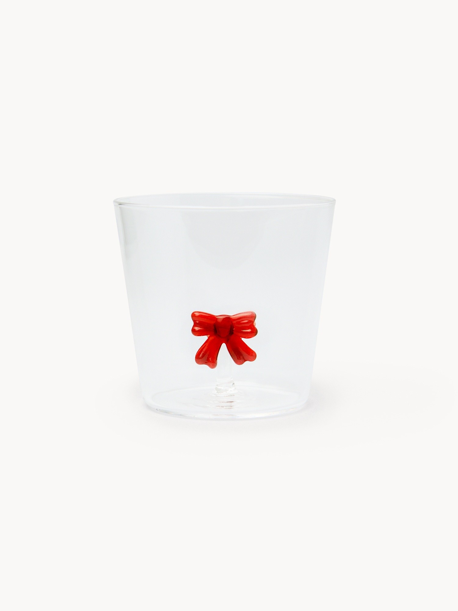 Borosilicate Glass Tumbler with Bow Detail, Transparent, large image number 0