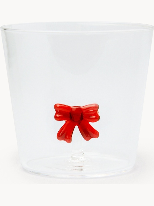 Bicchiere in vetro borosilicato dettaglio fiocco