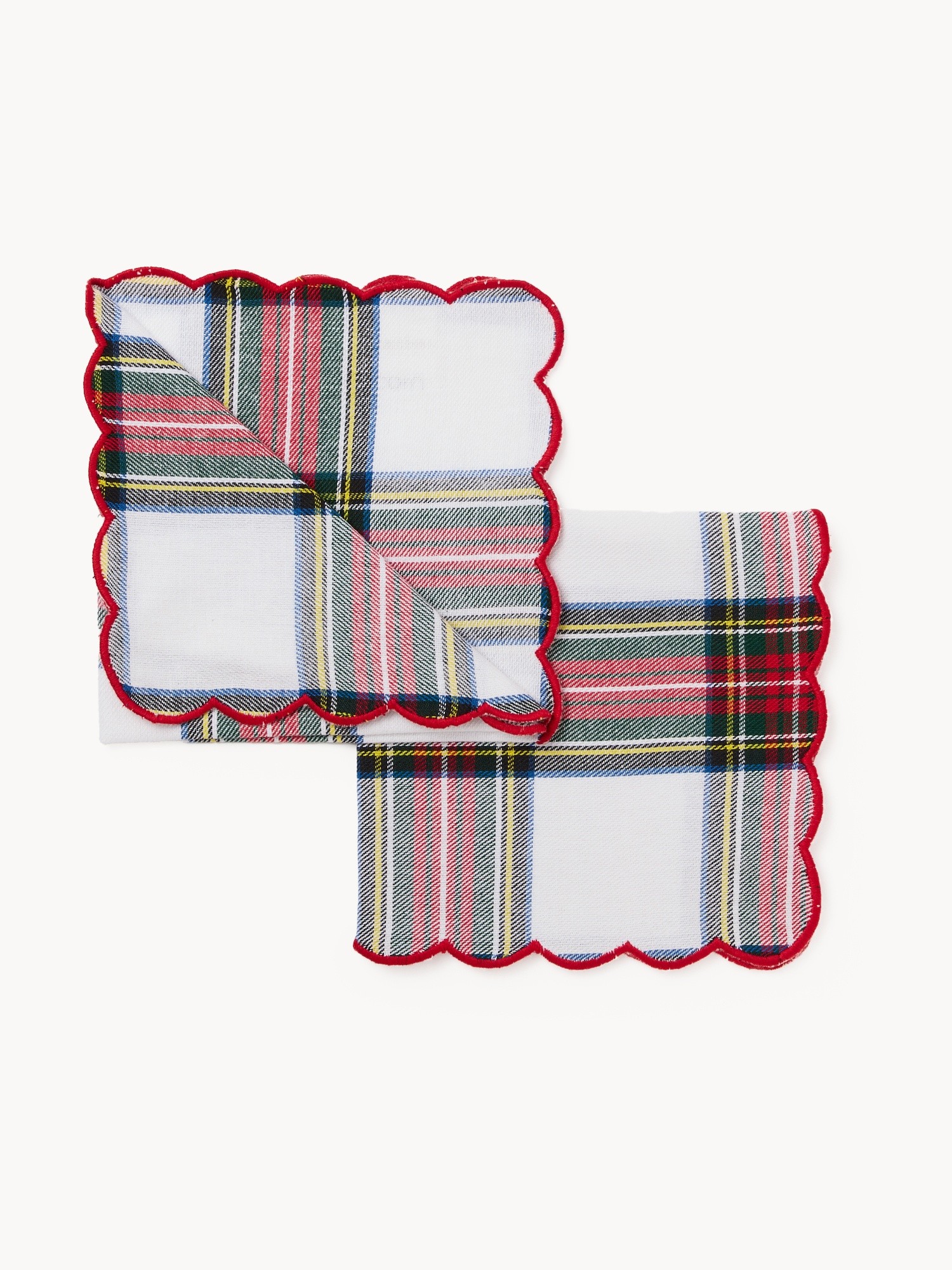 Set di 2 tovaglioli in cotone tinto filo motivo tartan, Rosso Mattone, large image number 0