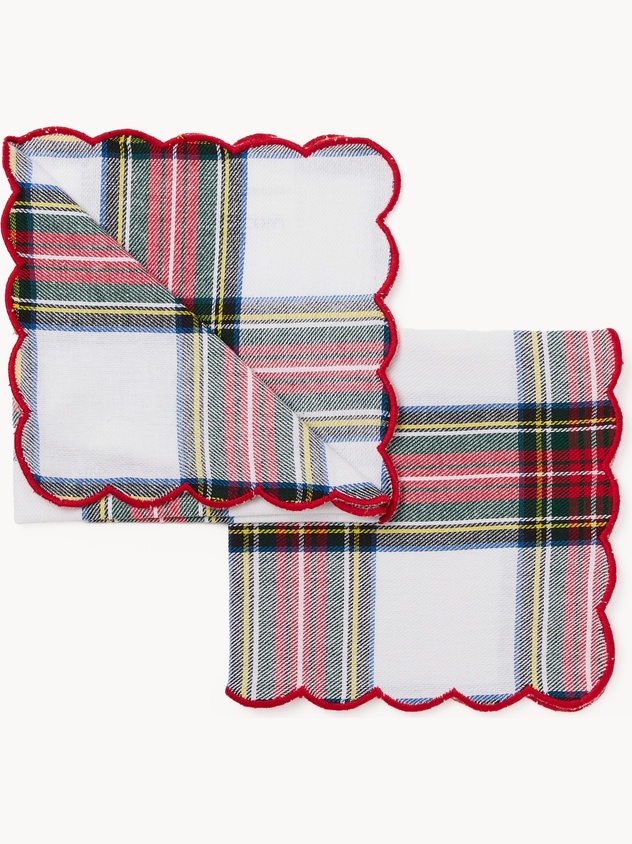 Set di 2 tovaglioli in cotone tinto filo motivo tartan