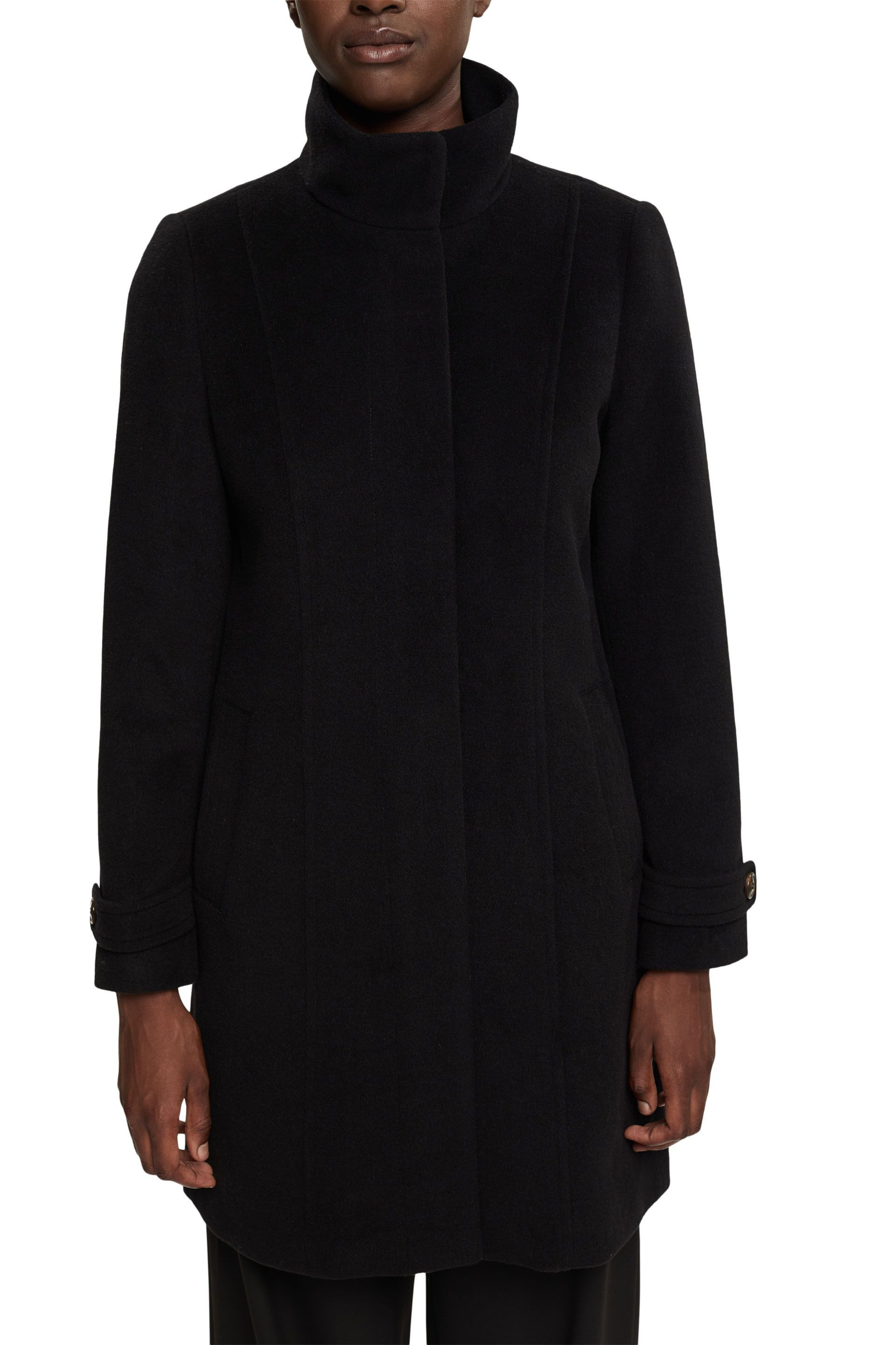 Collared coat, Black, large image number 1