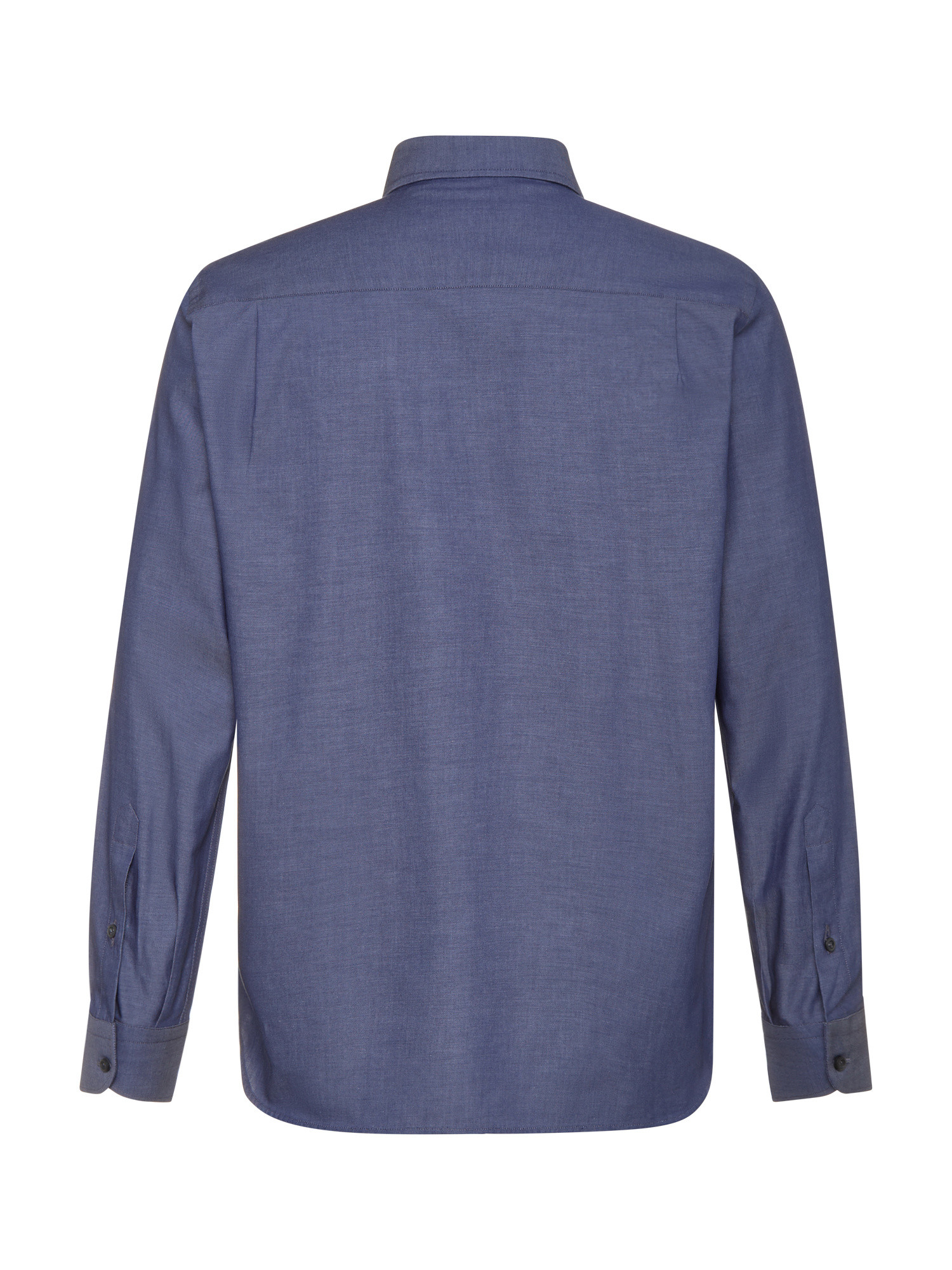 Luca D'Altieri - Camicia casual regular fit in twill di puro cotone, Blu, large image number 2