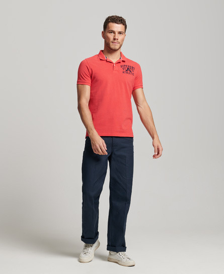 Superdry - Cotton piqué polo shirt with logo, Red, large image number 4