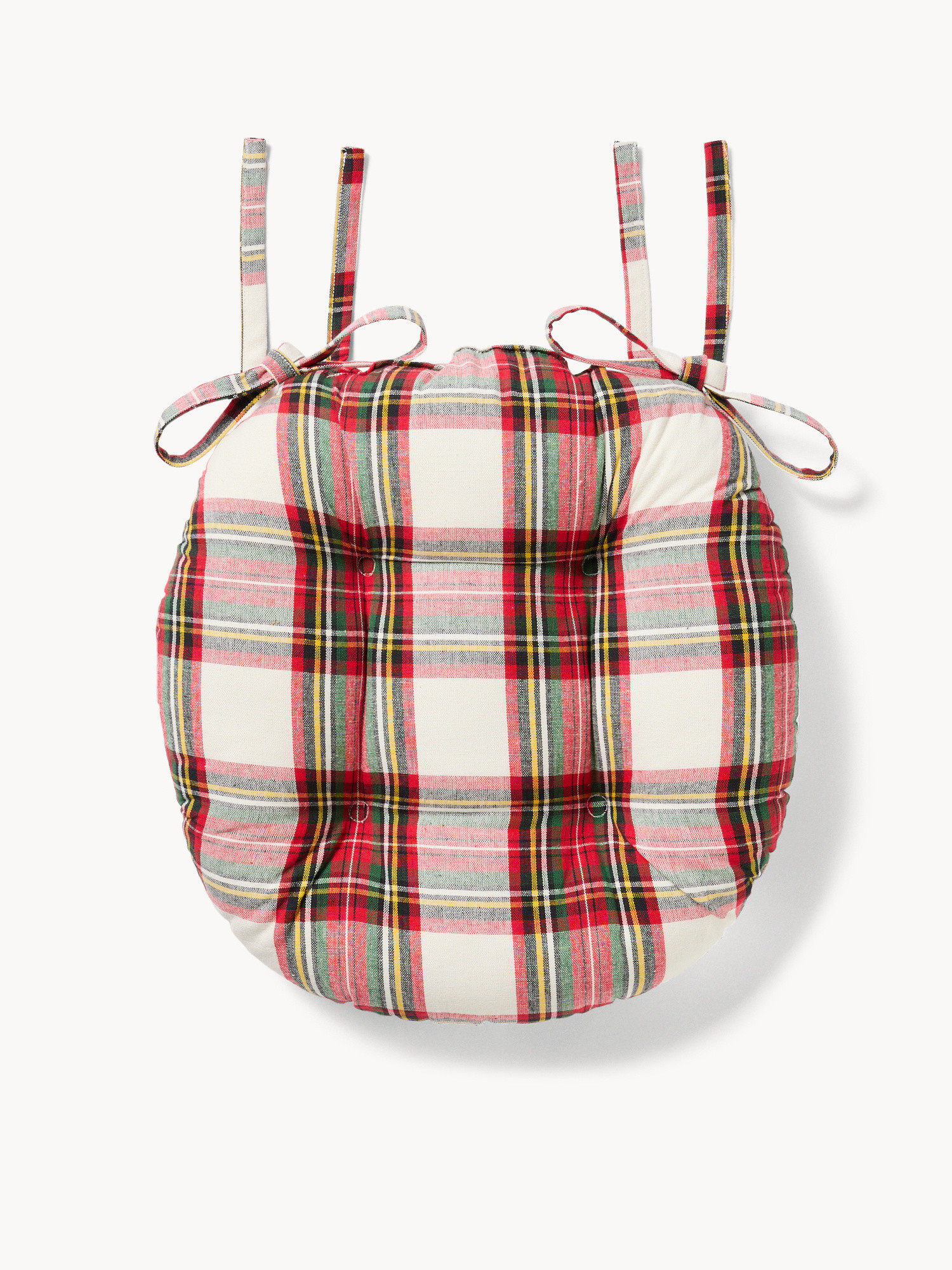 Cuscino da sedia tartan in puro cotone tinto filo, Multicolor, large image number 0