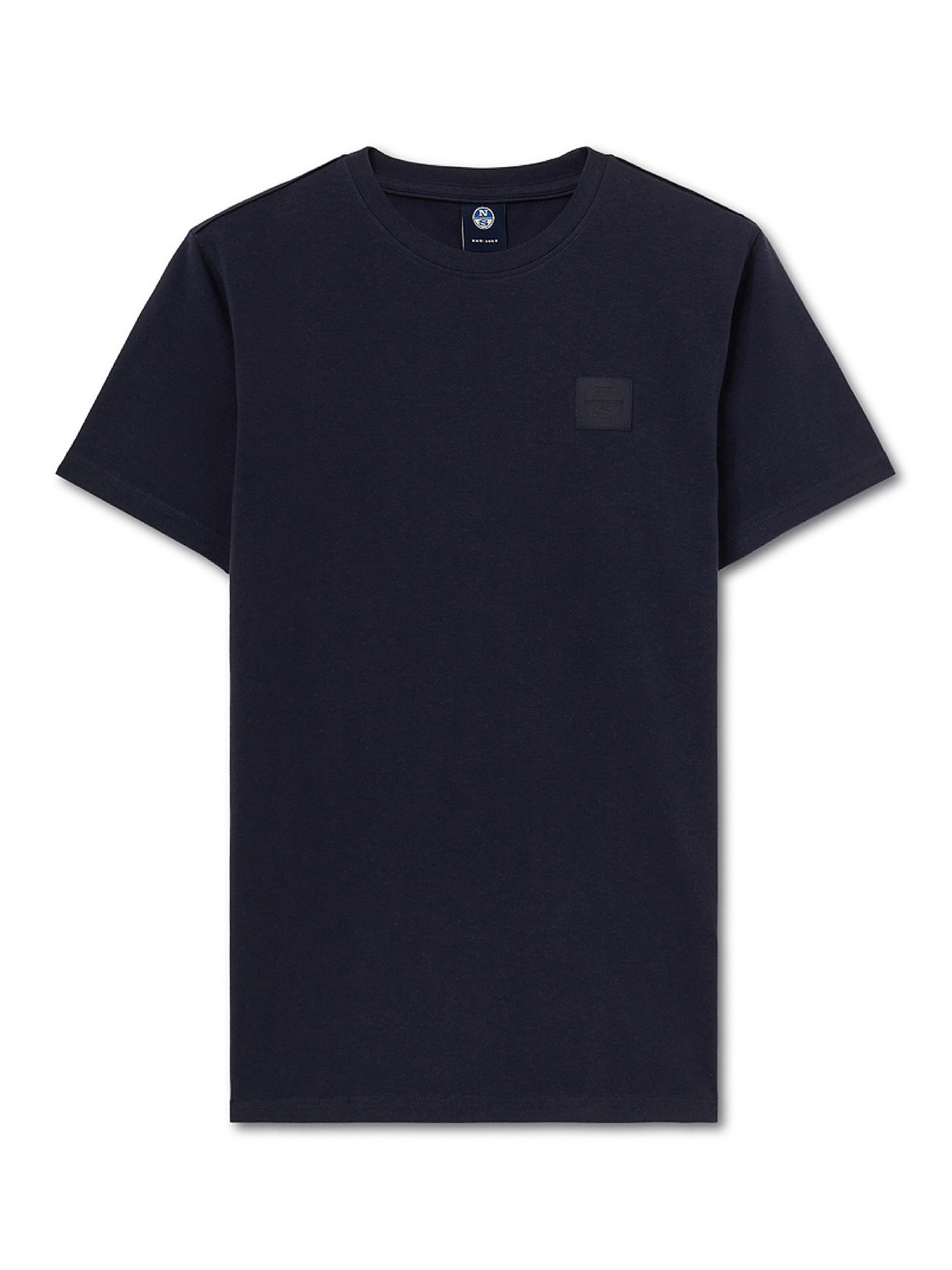 T-shirt manica corta con logo, Blu, large image number 0