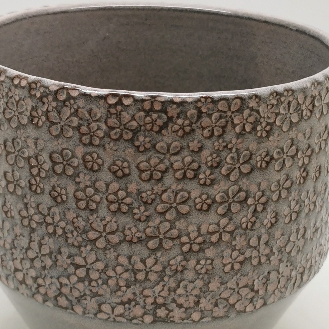 Handcrafted Portuguese ceramic cachepot, Light Grey, large image number 1