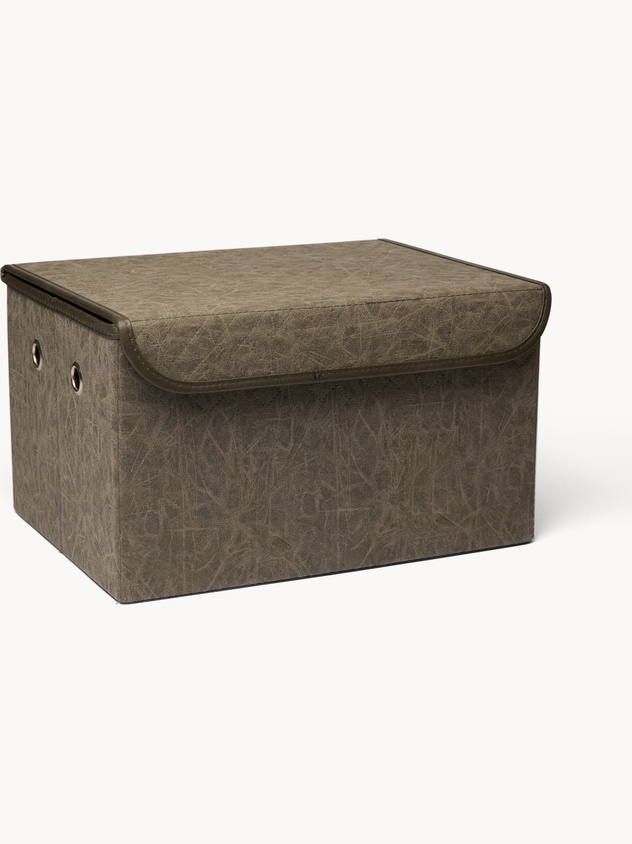 Leather-look Hamper with Lid - Discounted Price