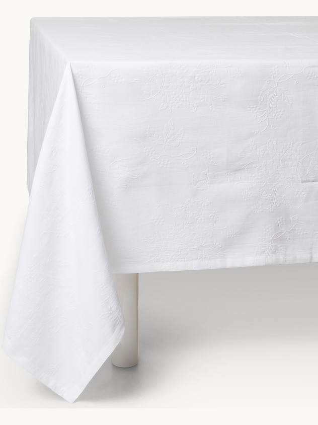 Floral jacquard pure cotton tablecloth