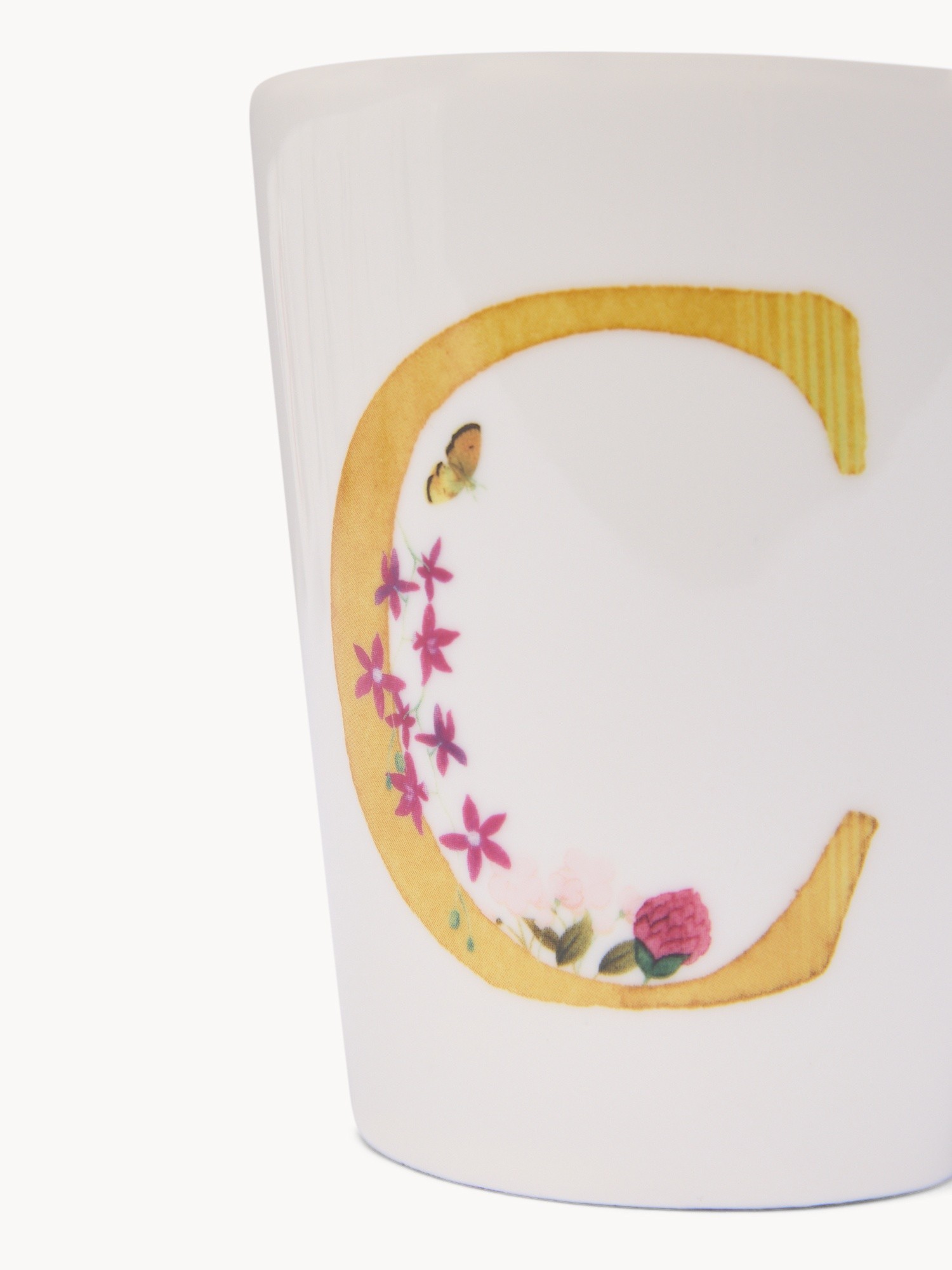 New bone china mug,letter C, White 1, large image number 1