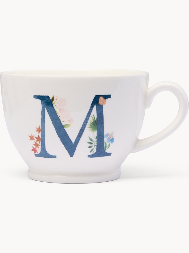 Tazza da colazione in new bone china lettera M