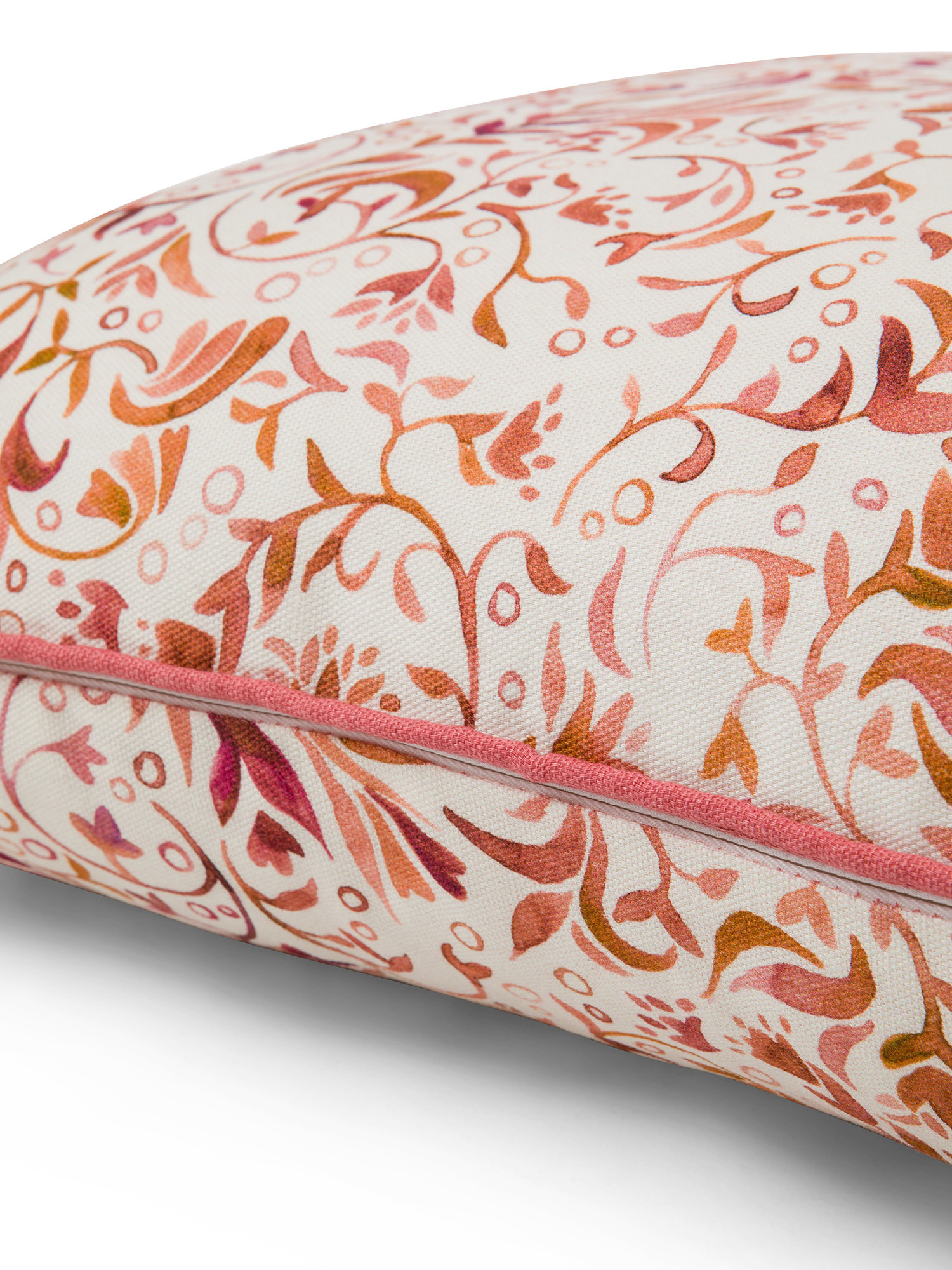 Cuscino cotone stampa ramage 45x45cm, Rosso, large image number 2