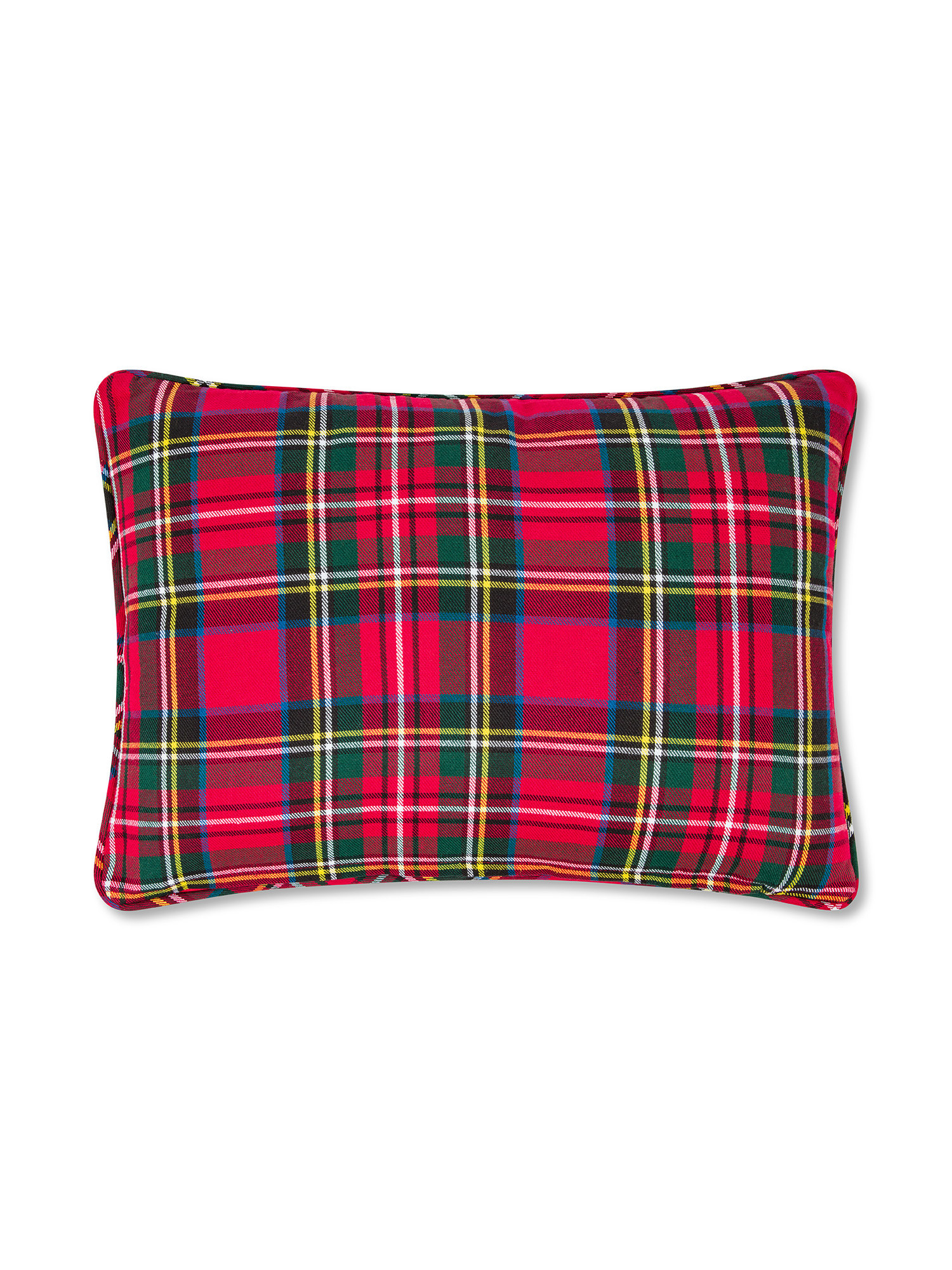 Cuscino in cotone motivo tartan 35x50cm, Rosso, large image number 0