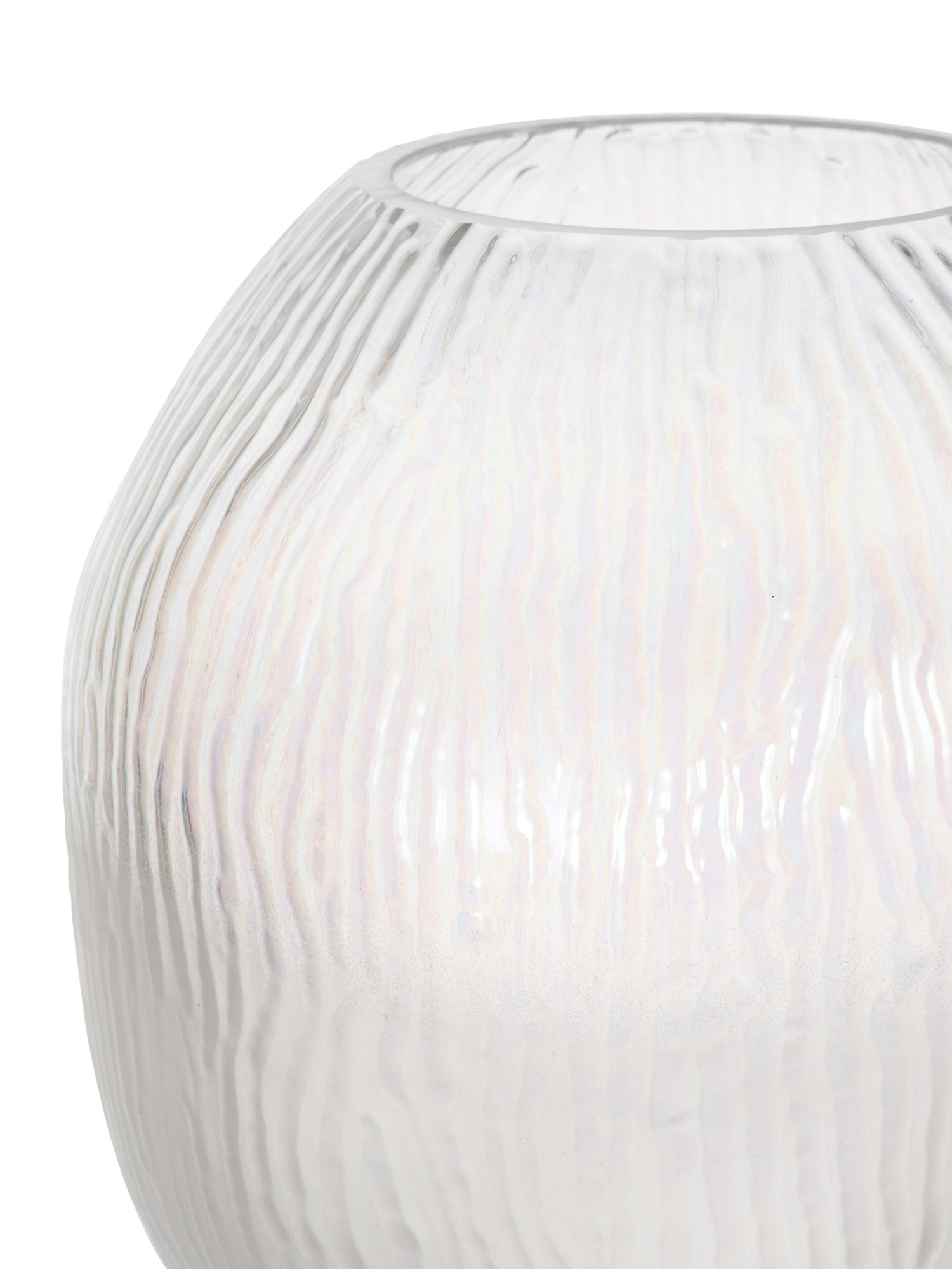 Opalescent glass vase, White, large image number 1
