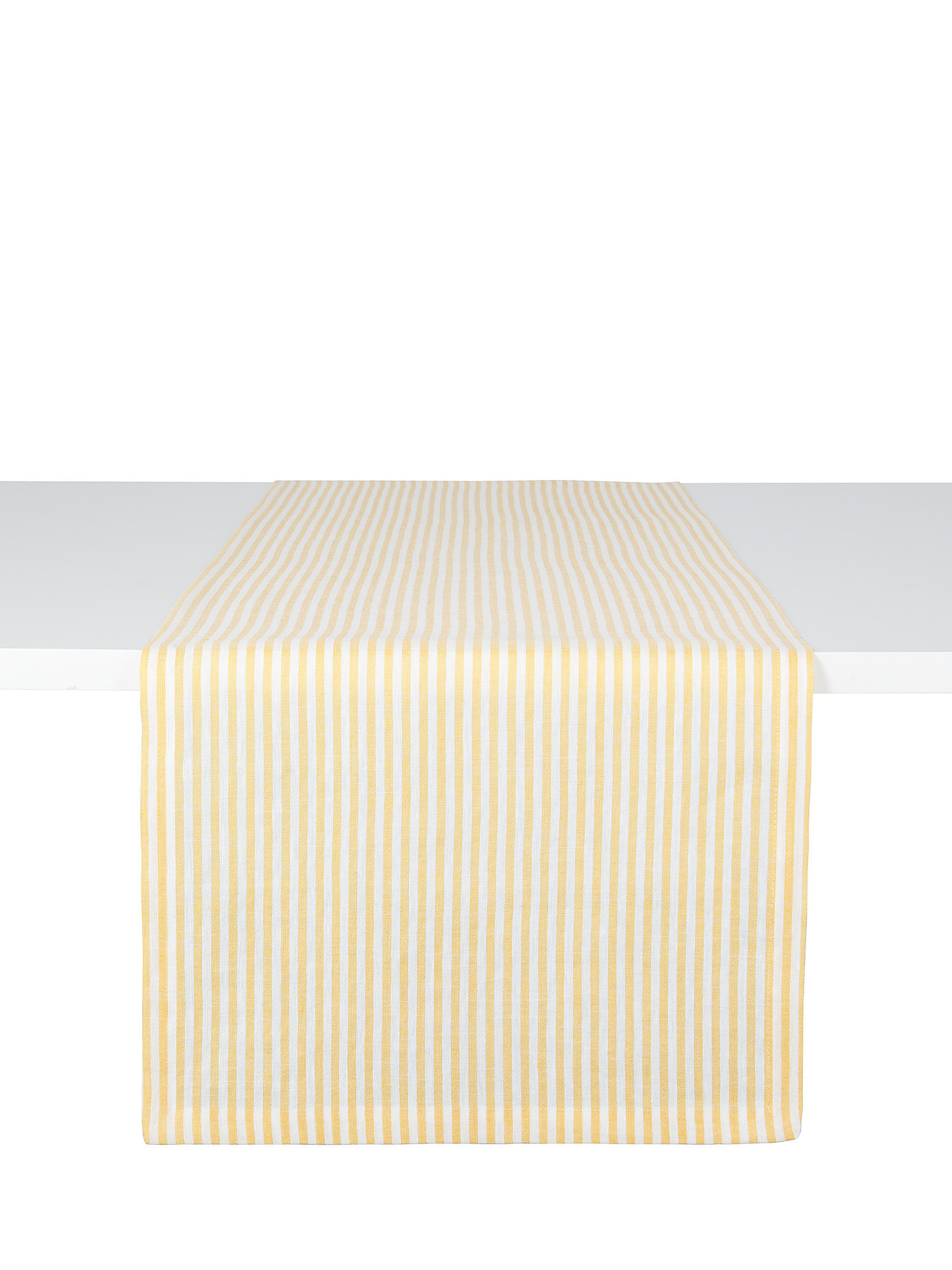 Striped linen blend runner, Yellow, large image number 0