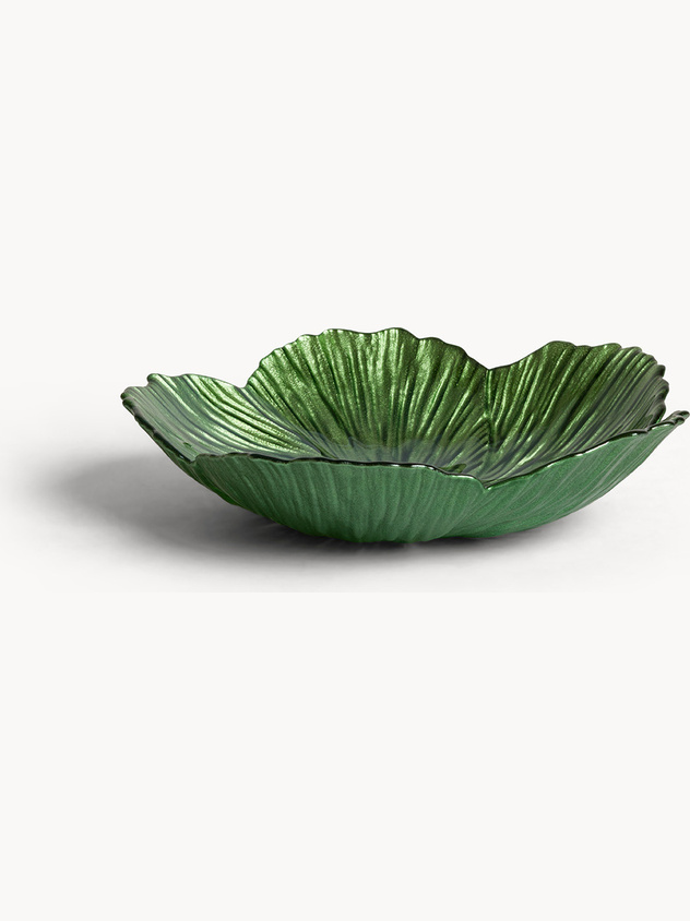 Flower-shaped glass bowl
